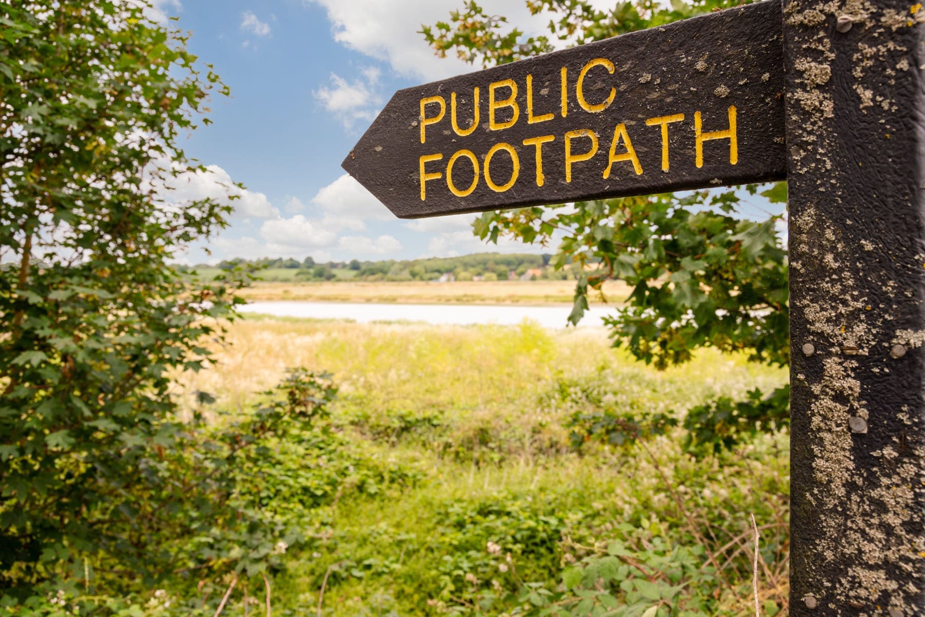 Public footpath in the countryside