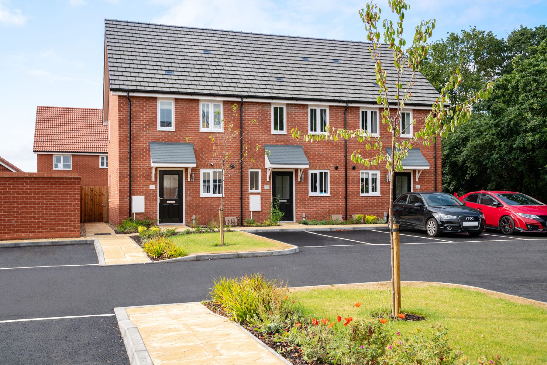 Terrace houses with parking