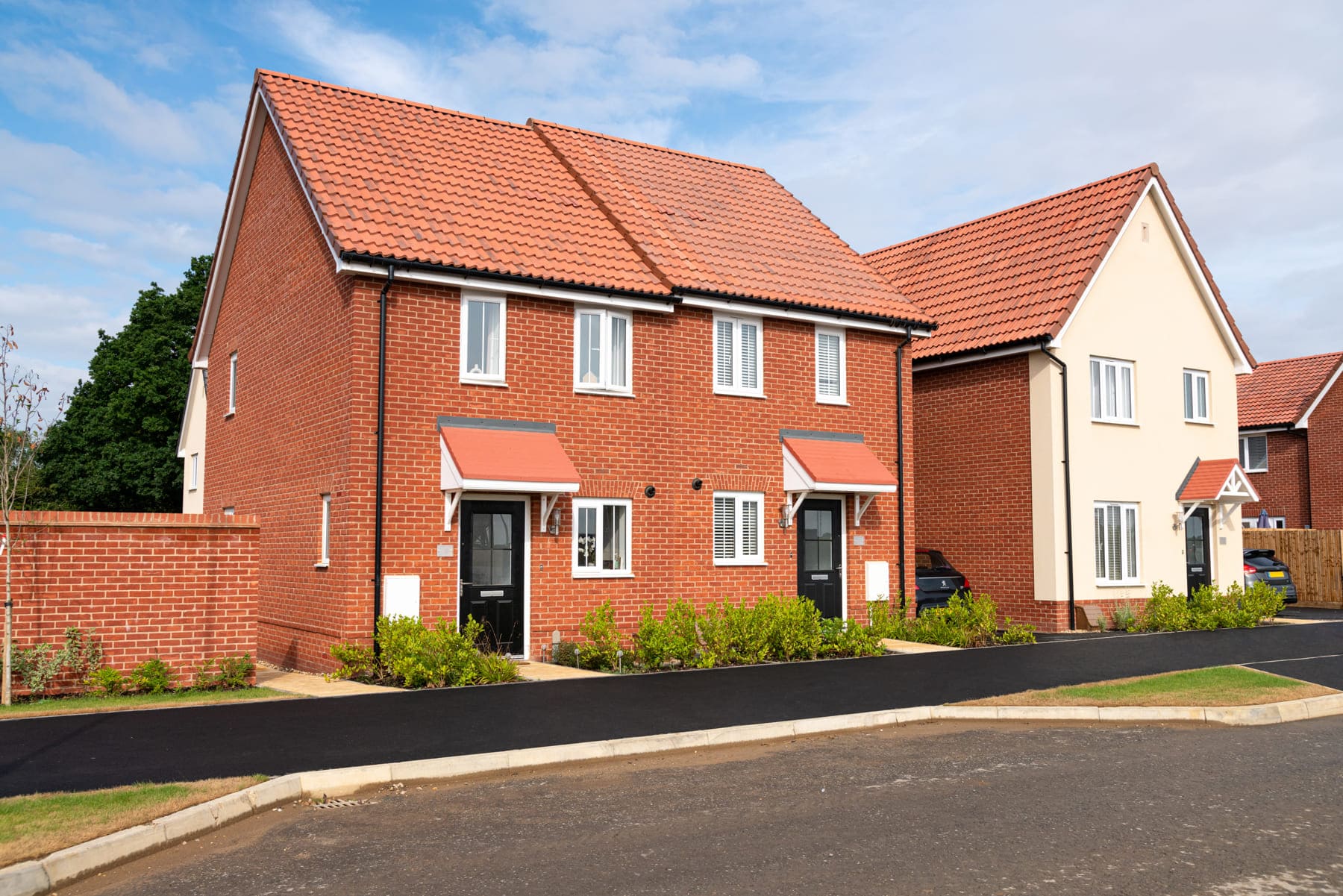 Semi detached homes with driveways
