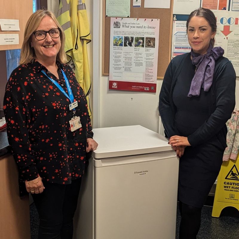 Sales Exec with fridge