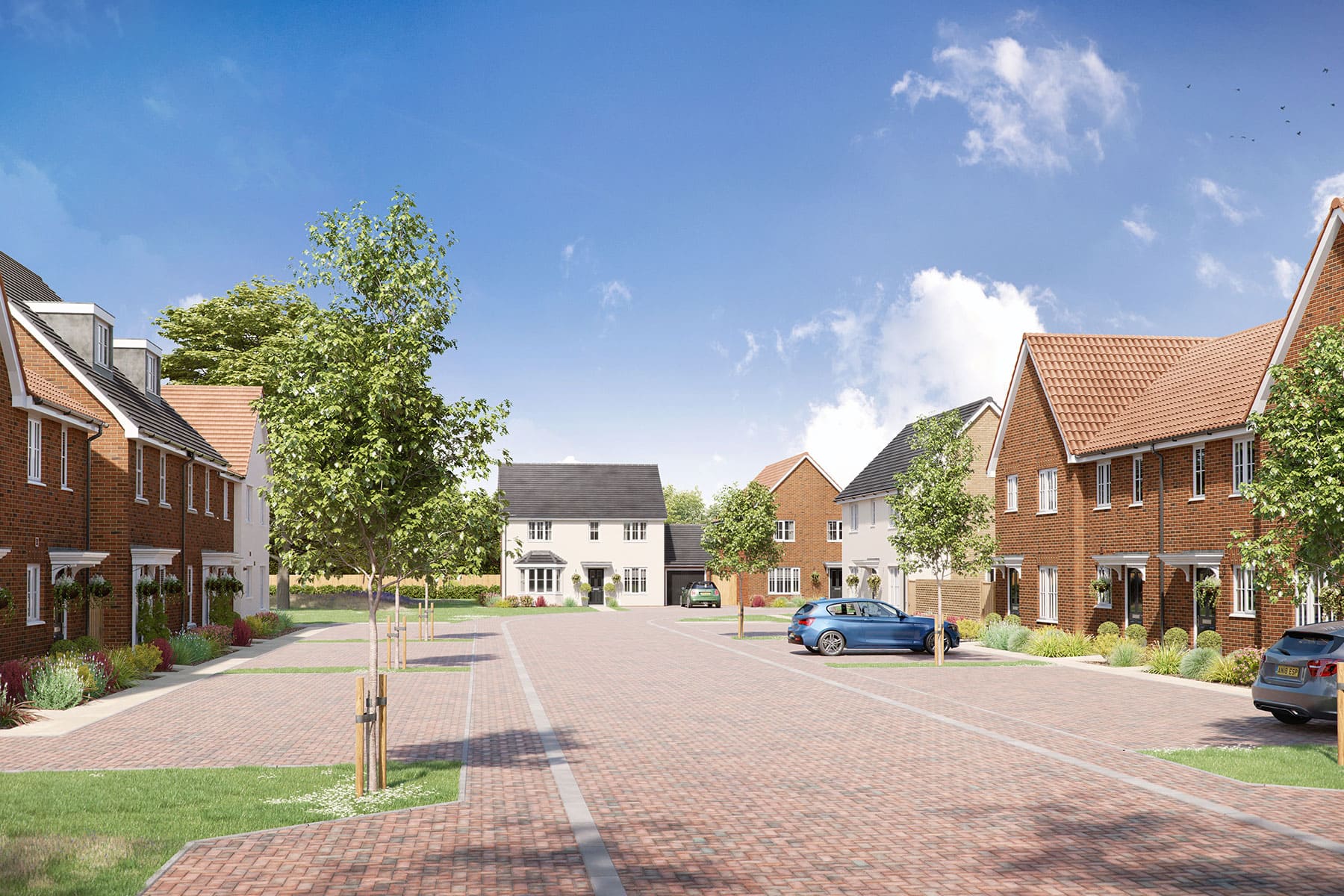 Street scene CGI Wolsey Grange