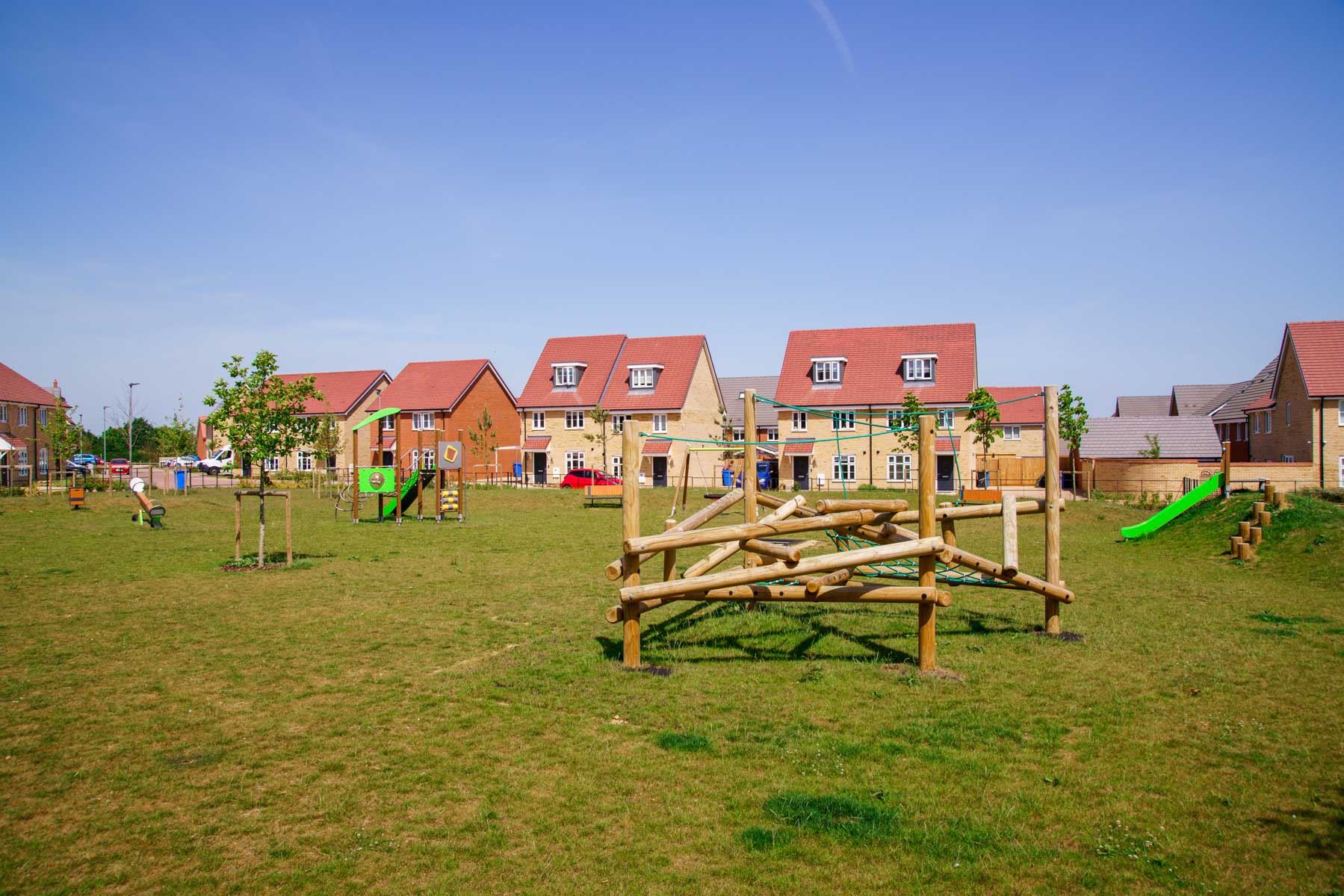 play park equipment and green space