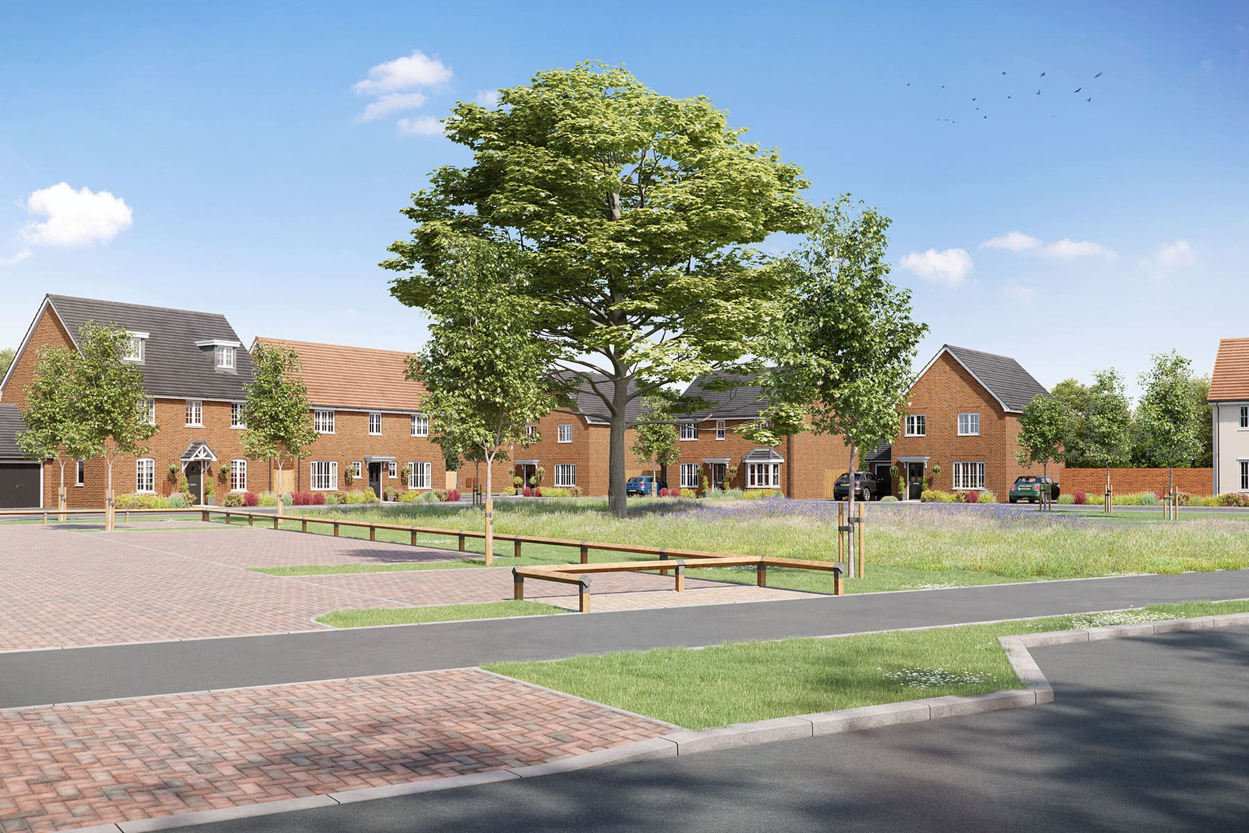 Street scene CGI Wolsey Grange