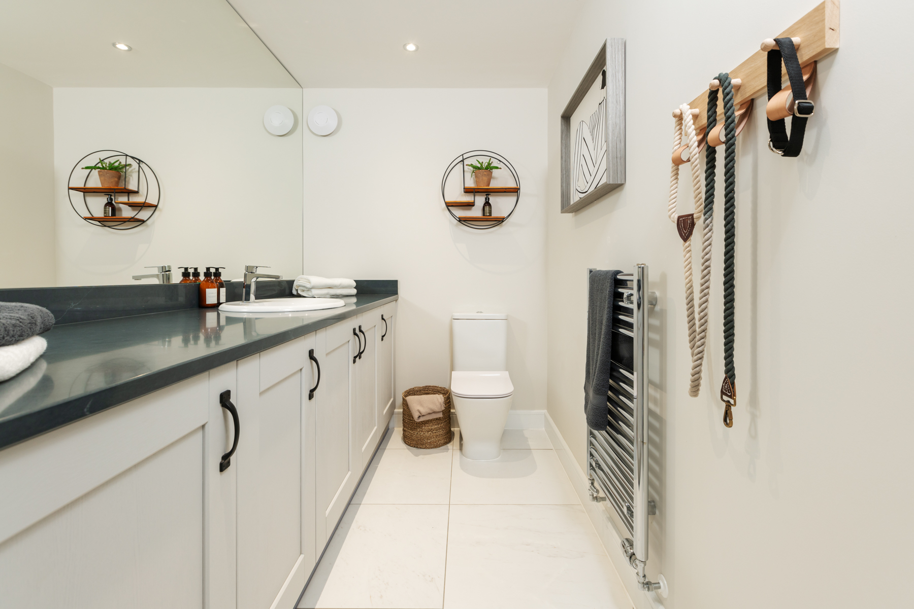 Combined downstairs toilet and laundry room