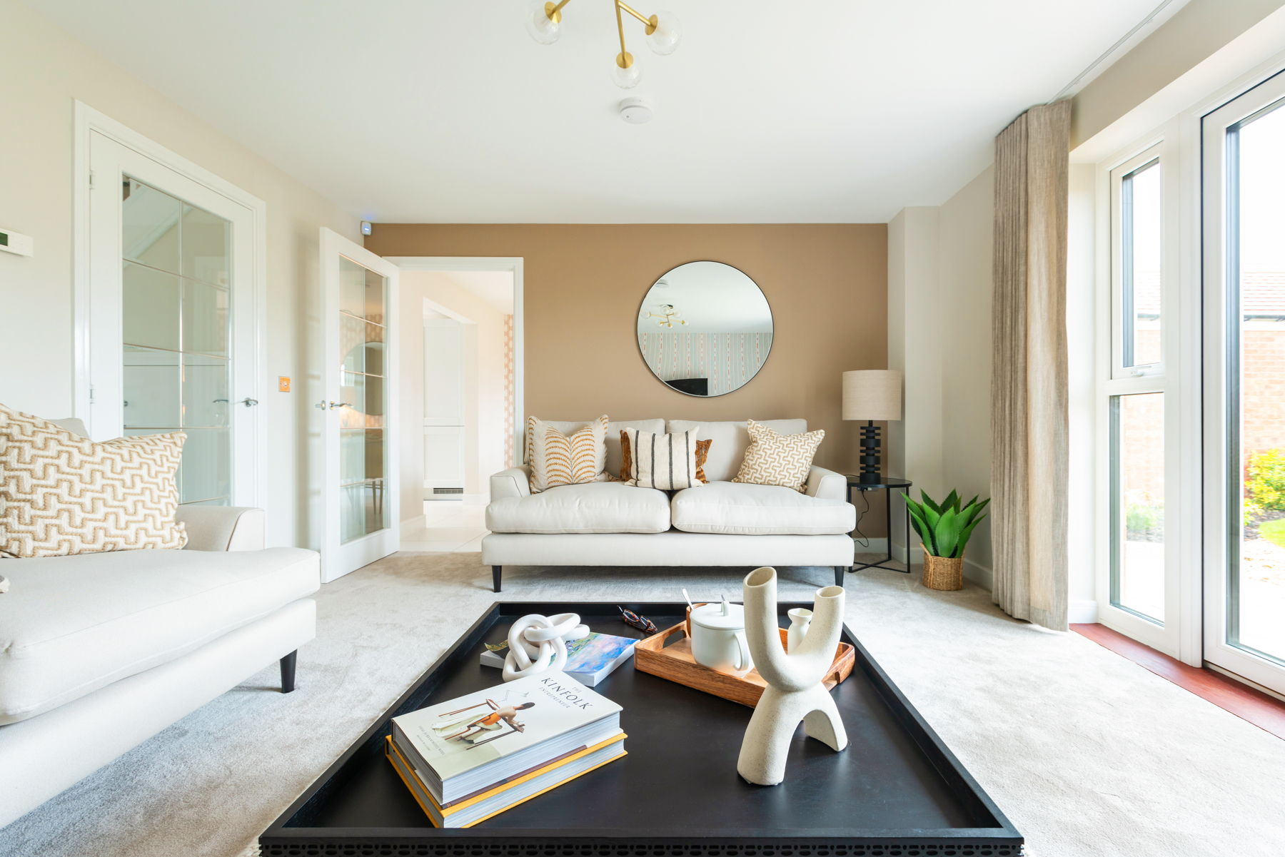 Room for two large sofas 