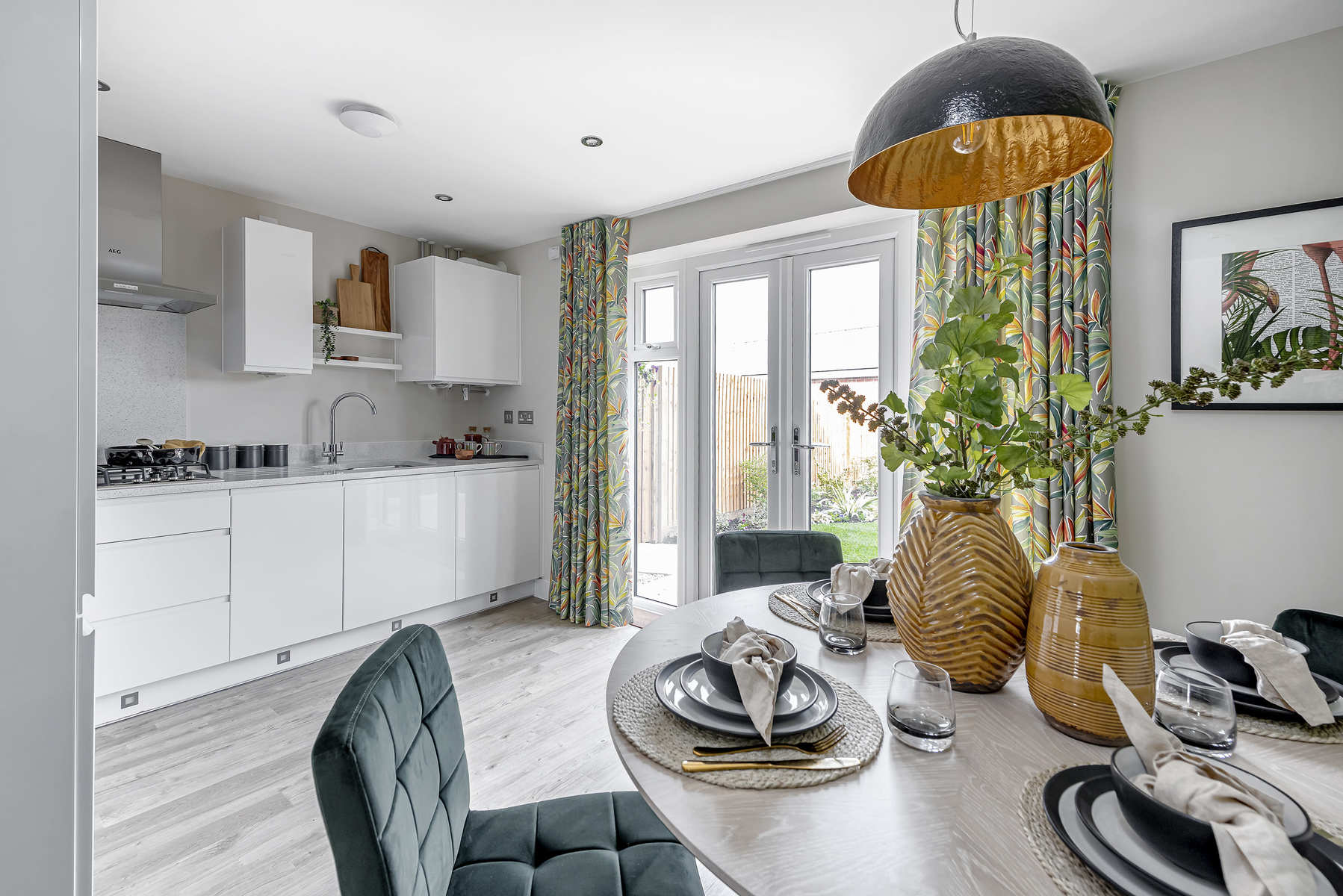 Kitchen with double doors