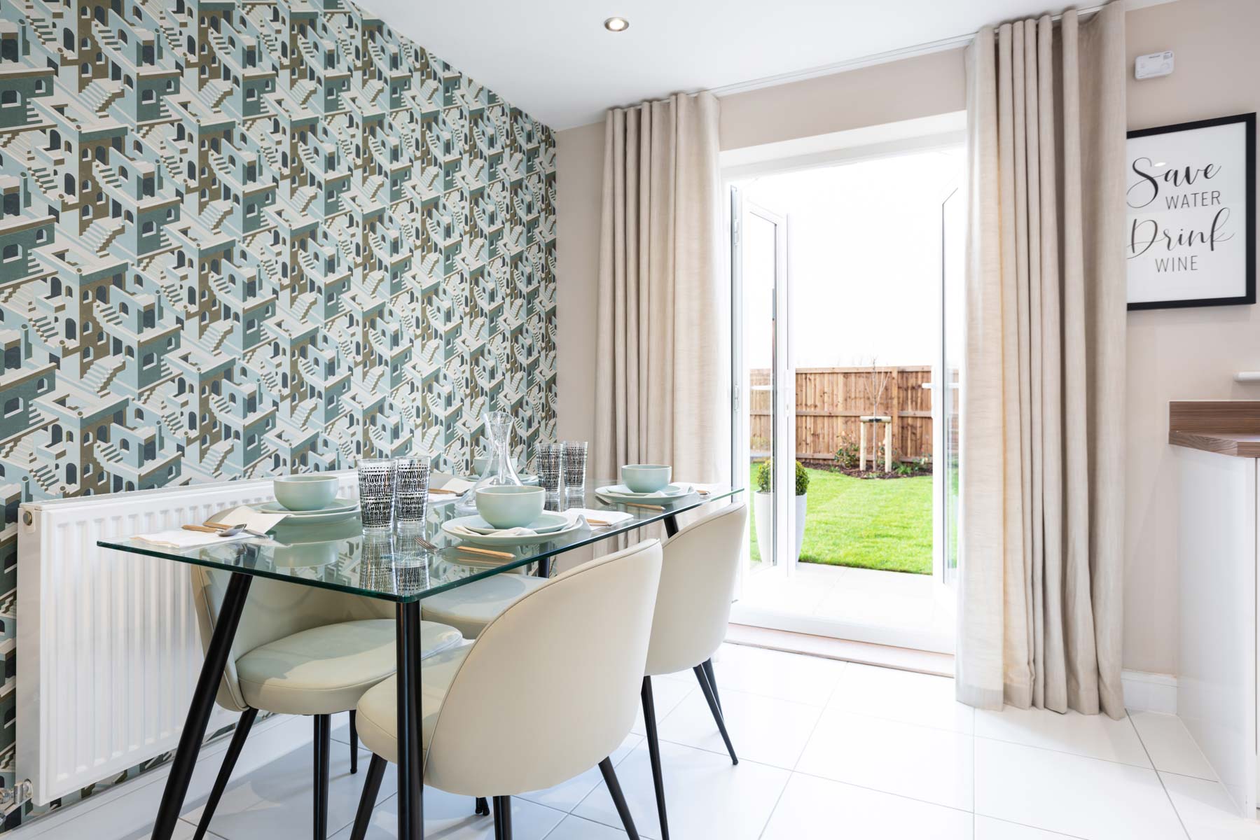 Dining area with French doors