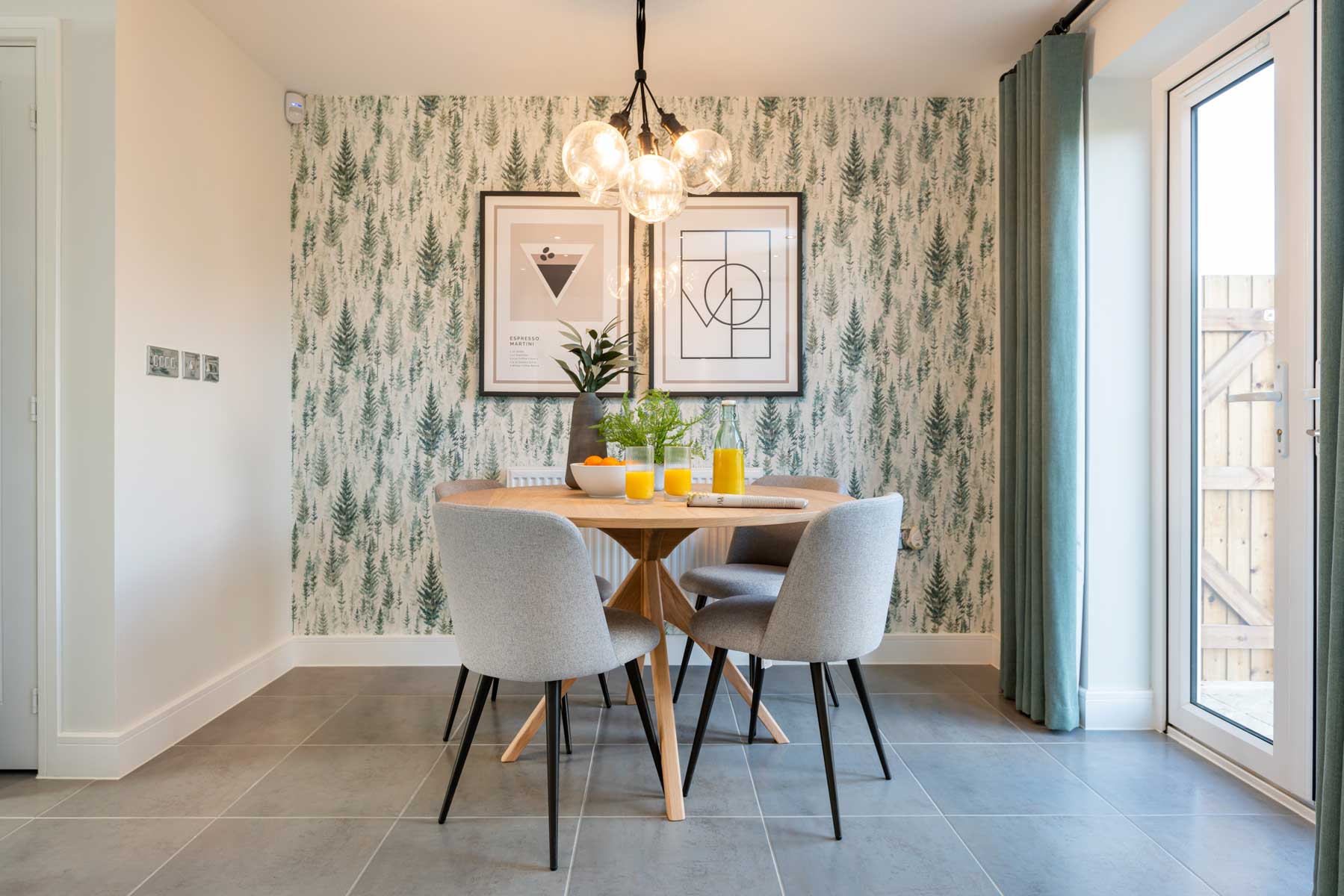 Dining area with table and chairs
