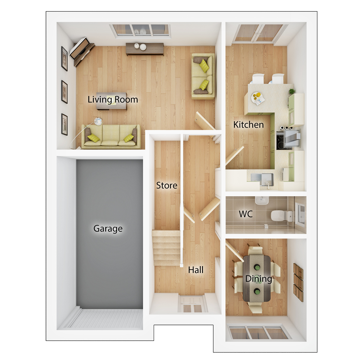 The Fairbairn ground floor floor plan