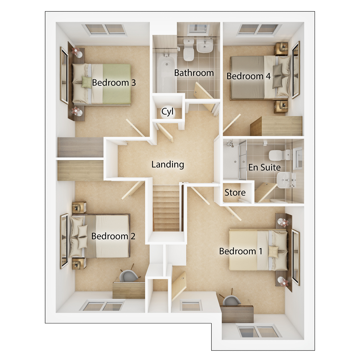 The Fairbairn first floor floor plan
