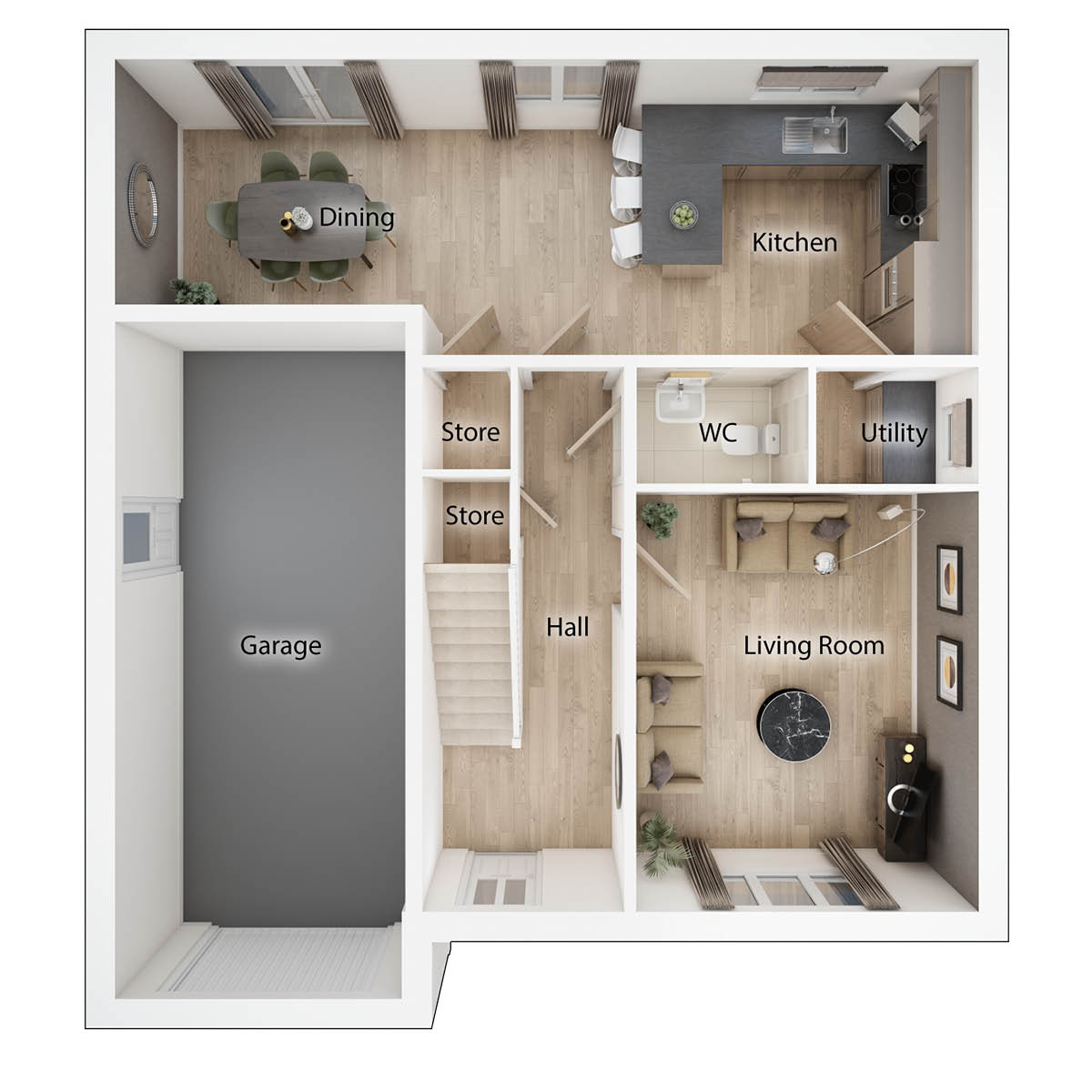 The Lewis ground floor plan