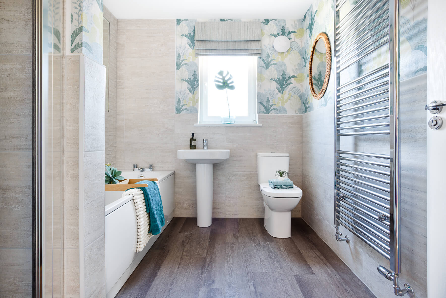 The bathroom in the Fraser home