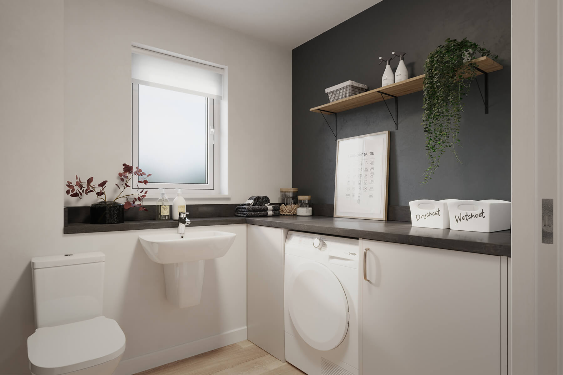 An example of the Raynford combined cloakroom and utility