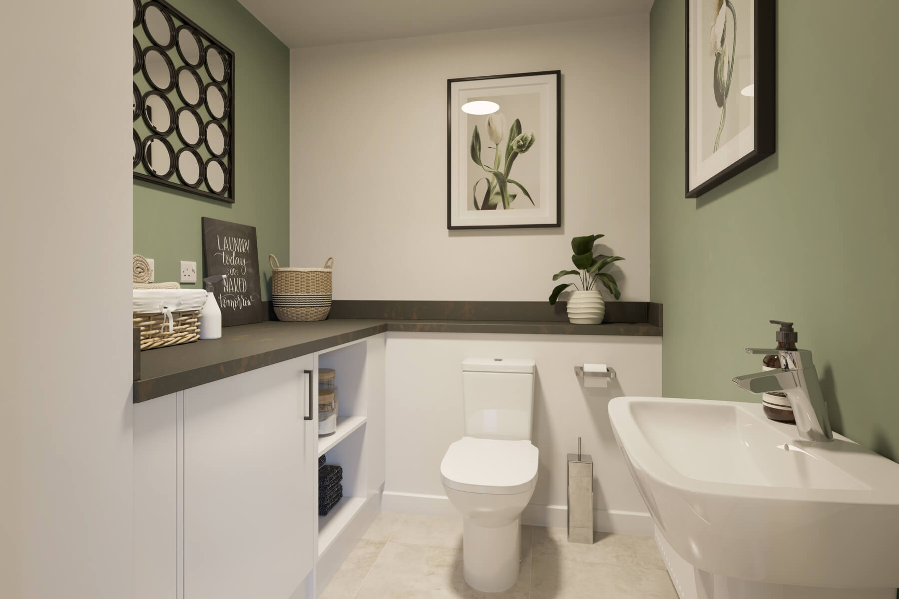 An example of the Avonsford combined cloakroom and utility space
