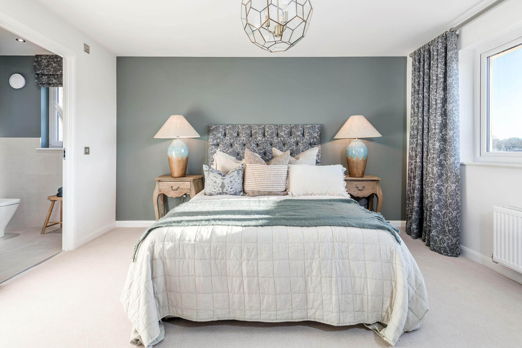 The main bedroom in the Stewart home