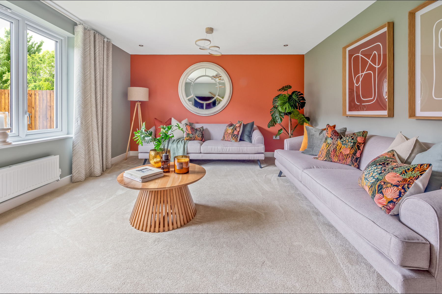 The living room in The Stewart home