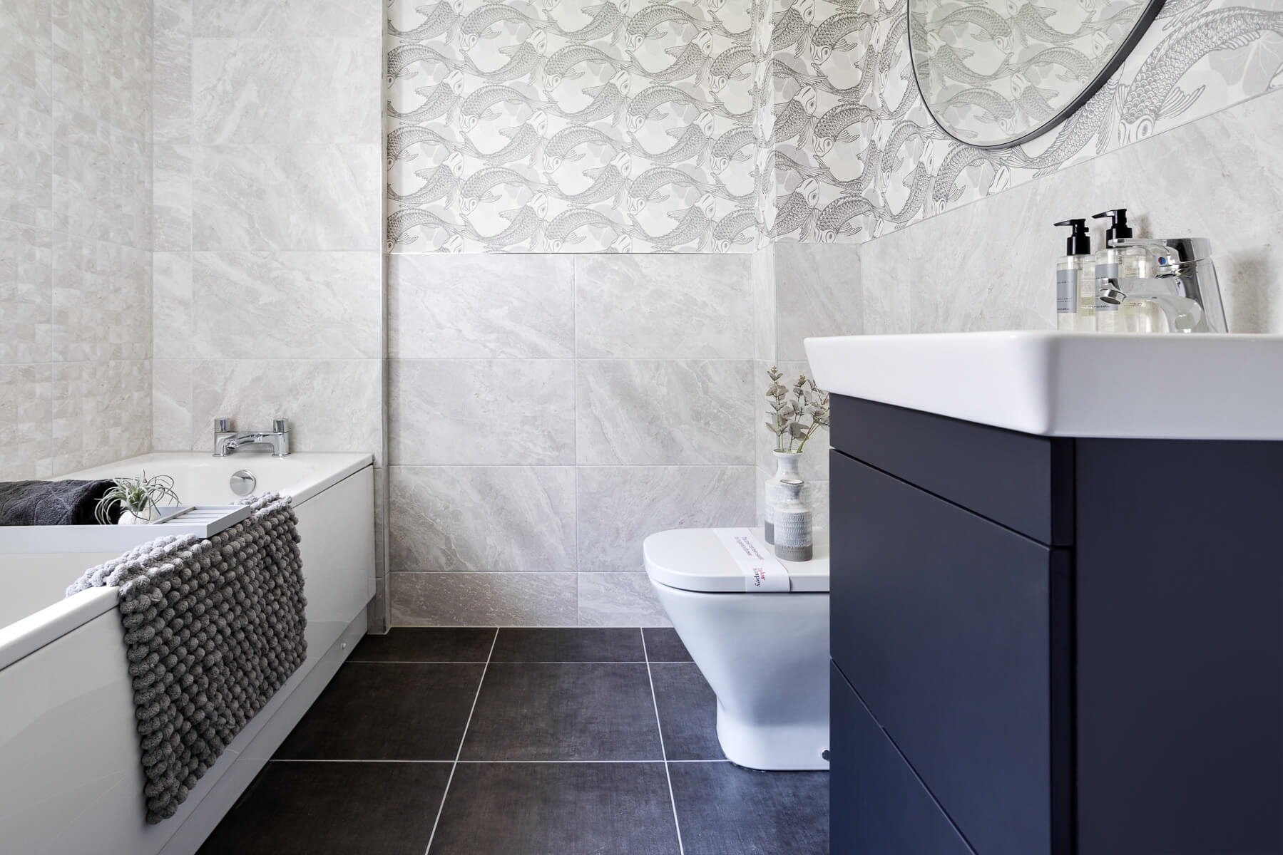 The bathroom in the Wallace home