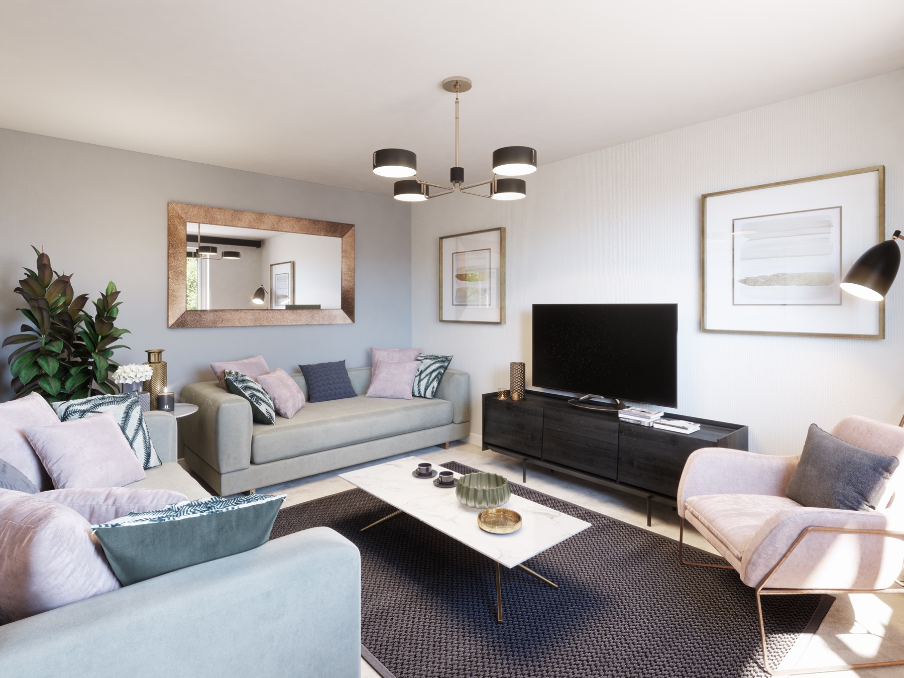 The lounge in the Dunlop home