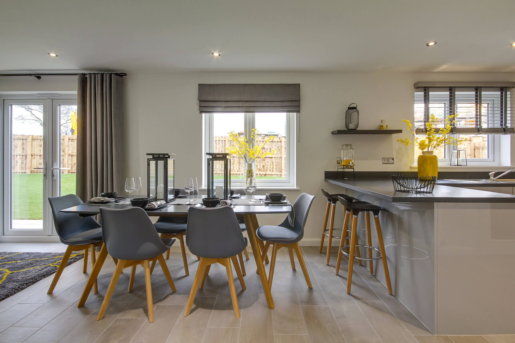 Kitchen dining area in the Lewis home