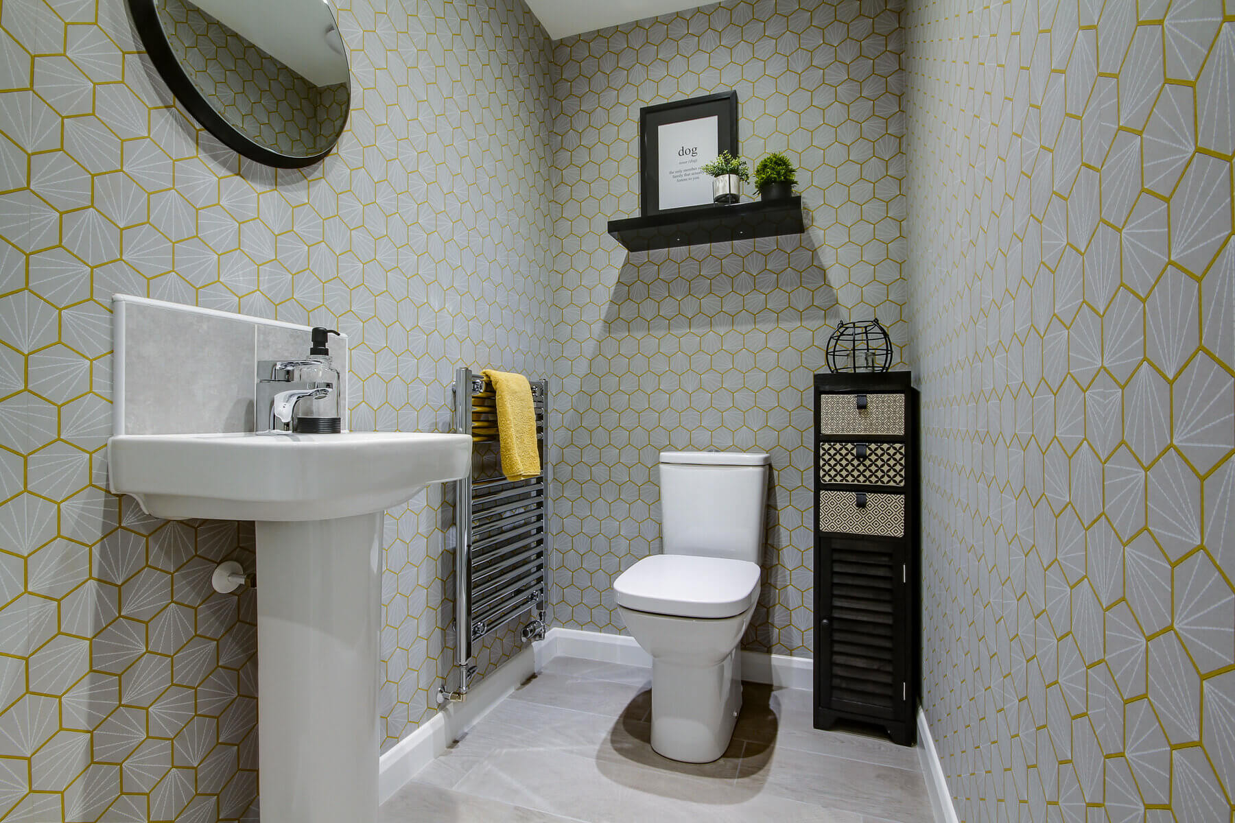 Downstairs toilet in the Lewis home