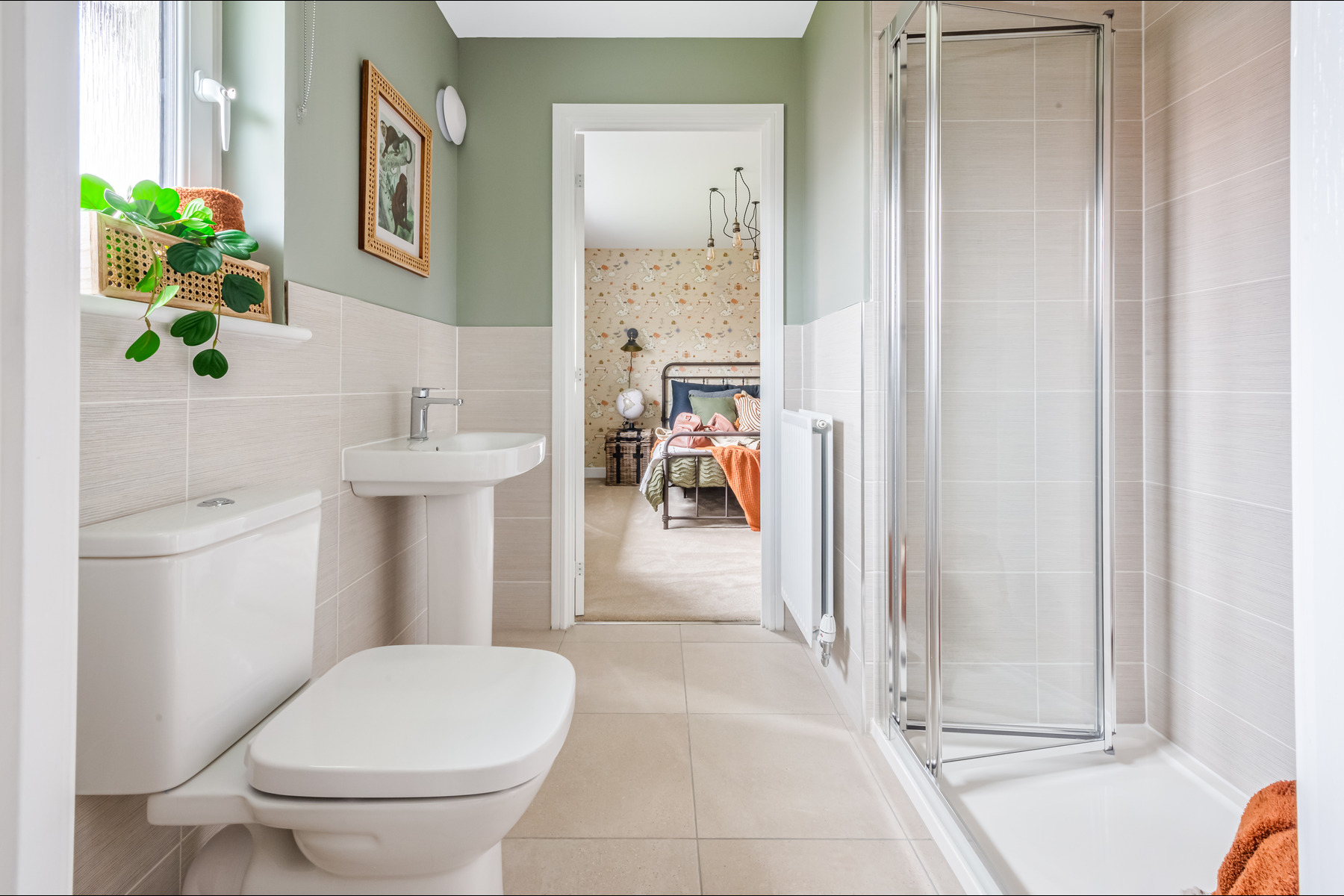 Jack and Jill bathroom in The Stewart home