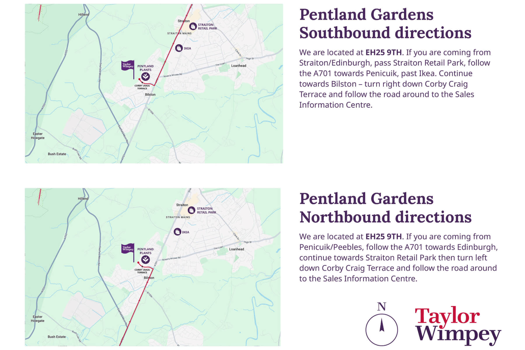 Pentland Gardens map