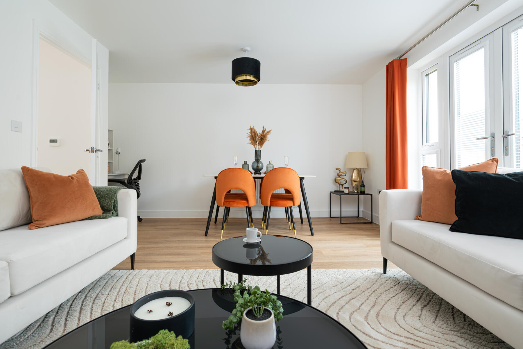 With room for a dining table and space to work from home