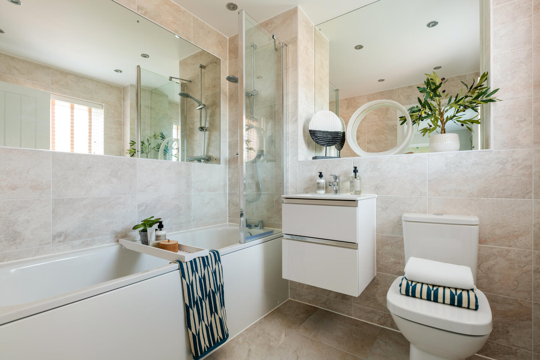 A family bathroom completes the home