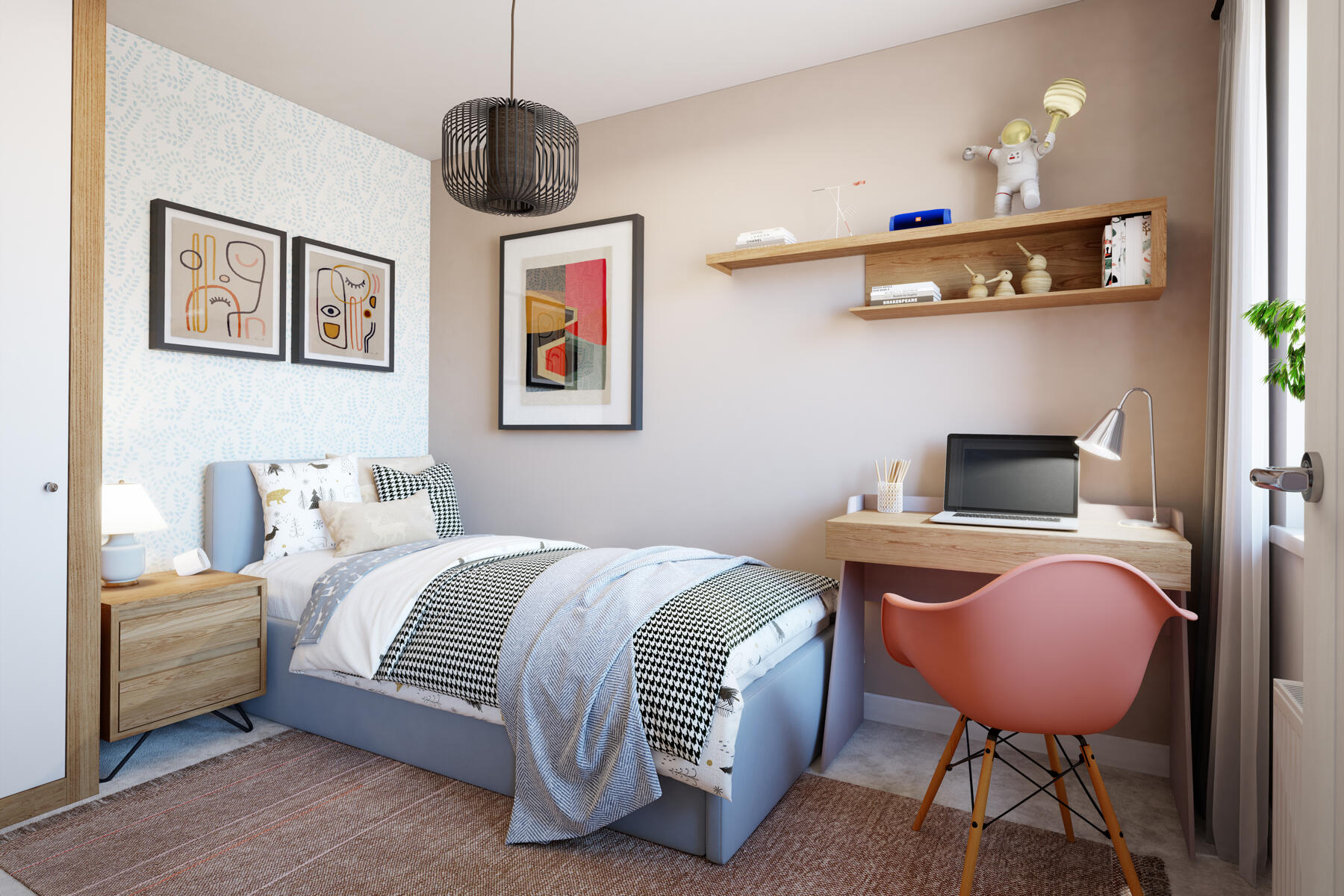 Harrton example bedroomA third bedroom could also be used as a home office or nursery