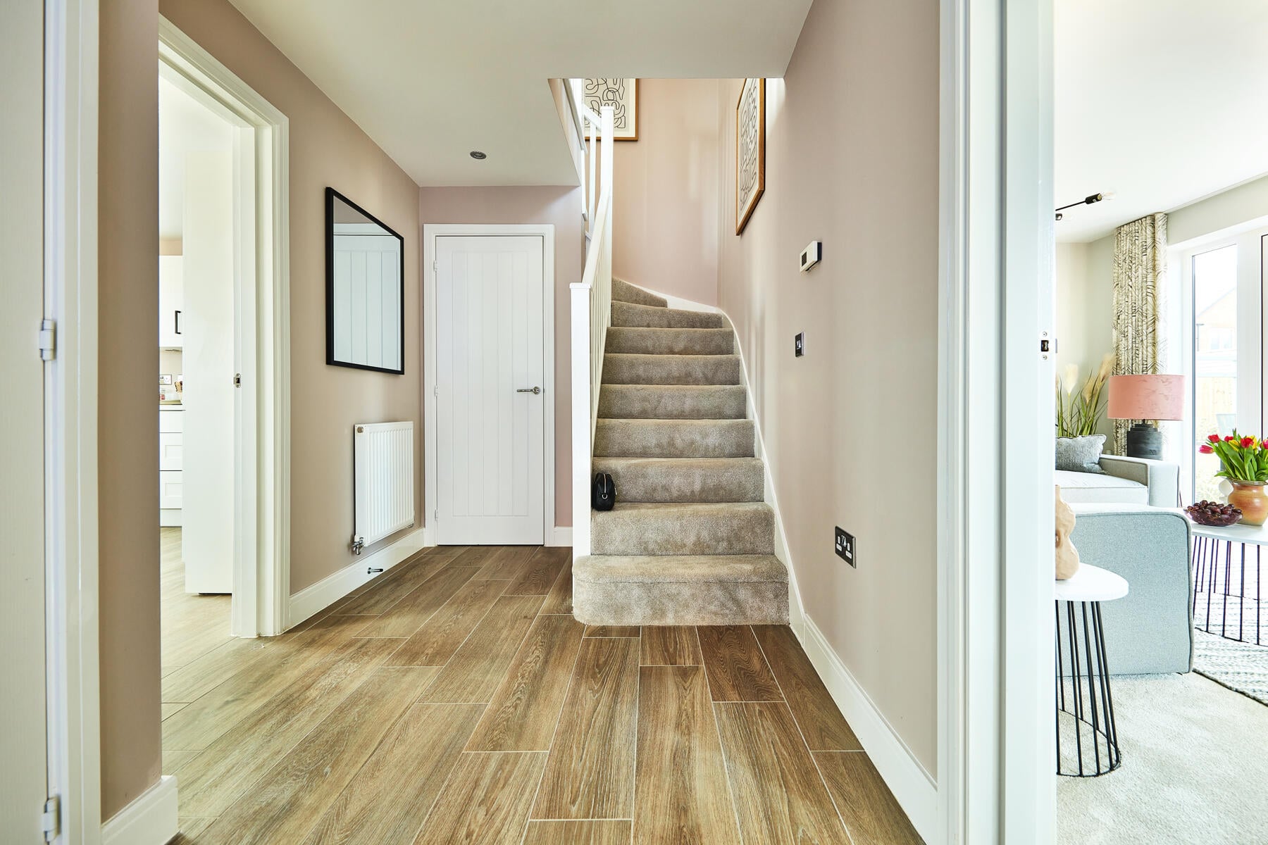 A warm hallway welcomes you home