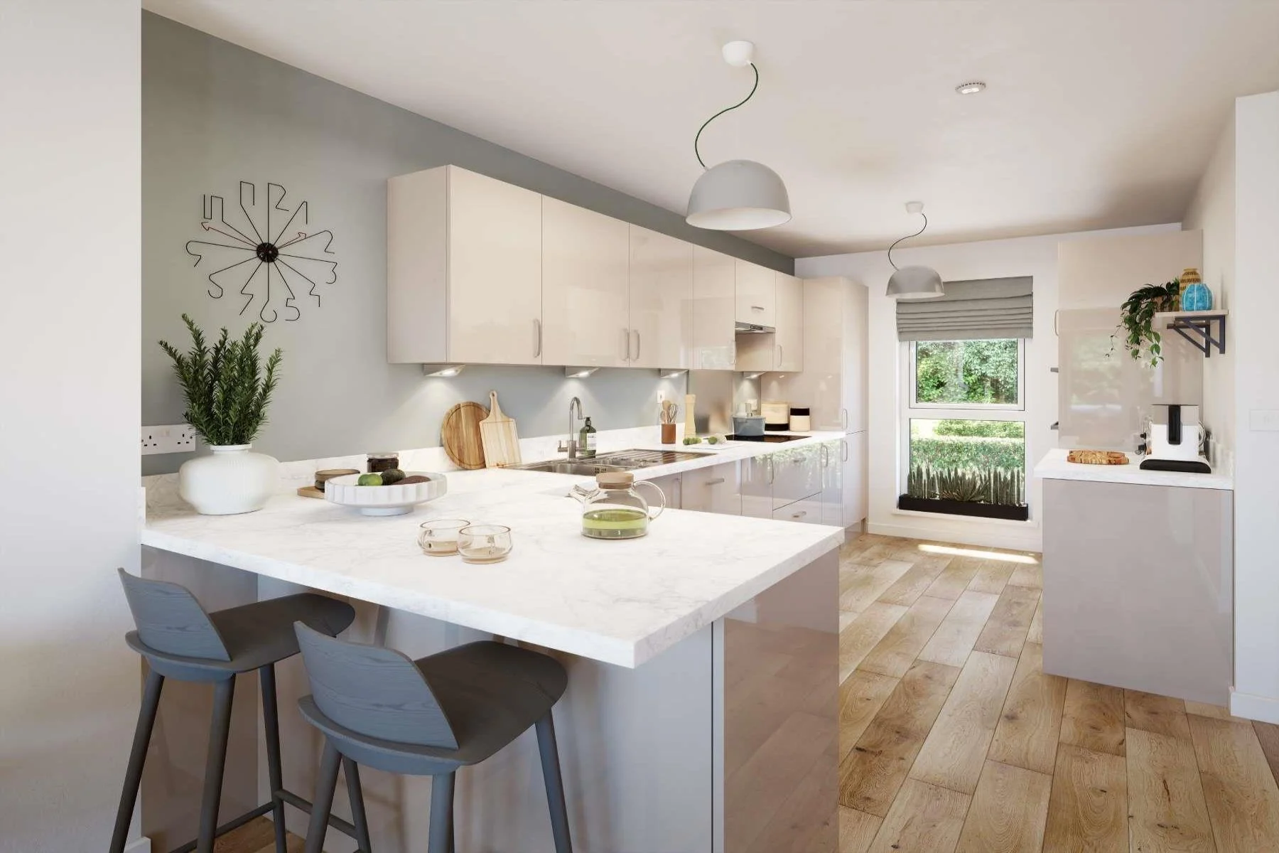 An open plan Kitchen, perfect for socialising