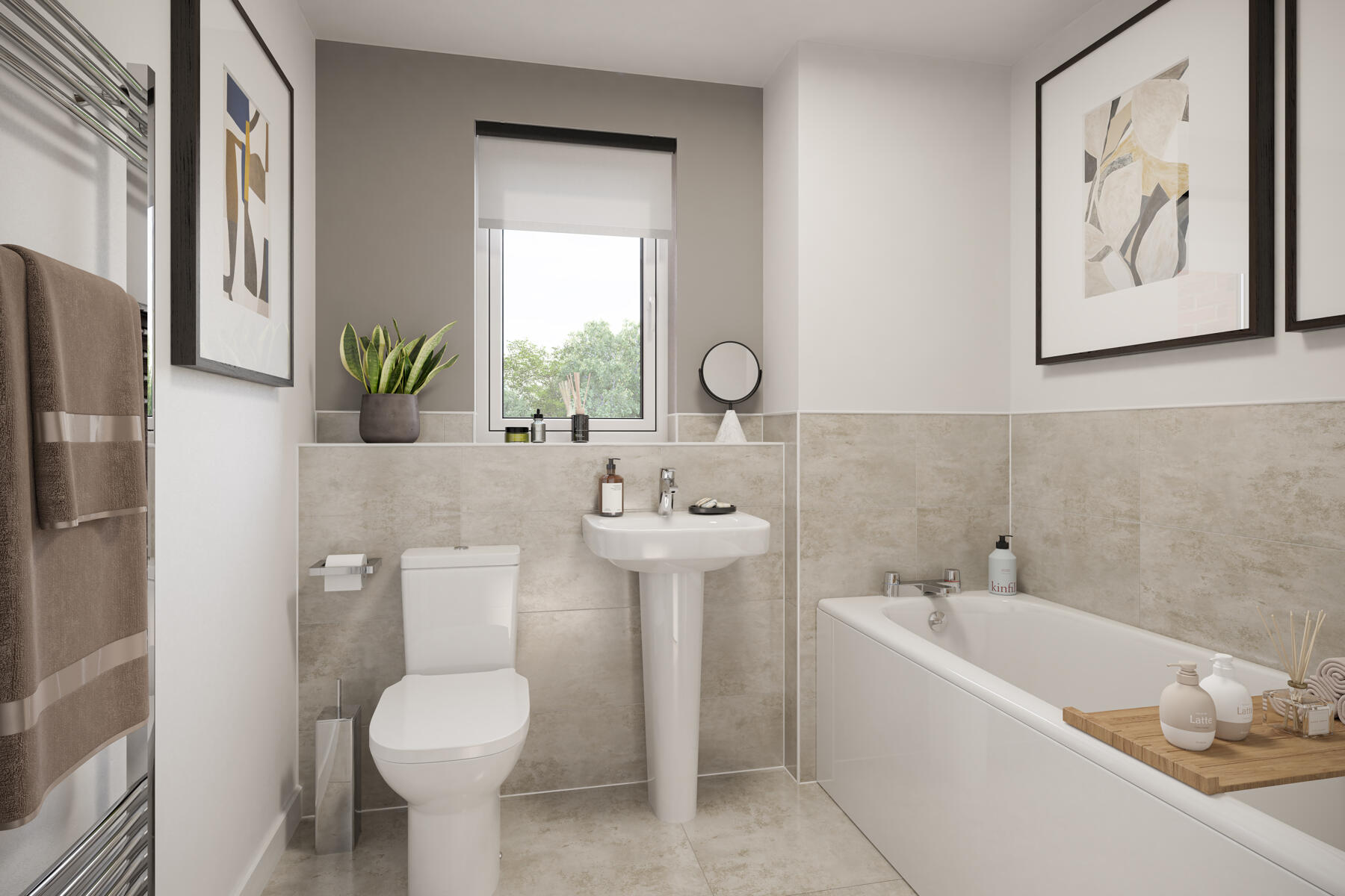 A spacious family bathroom completes the home
