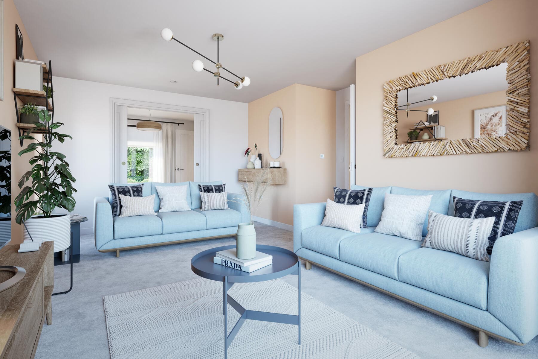 Sofas and coffee table in lounge