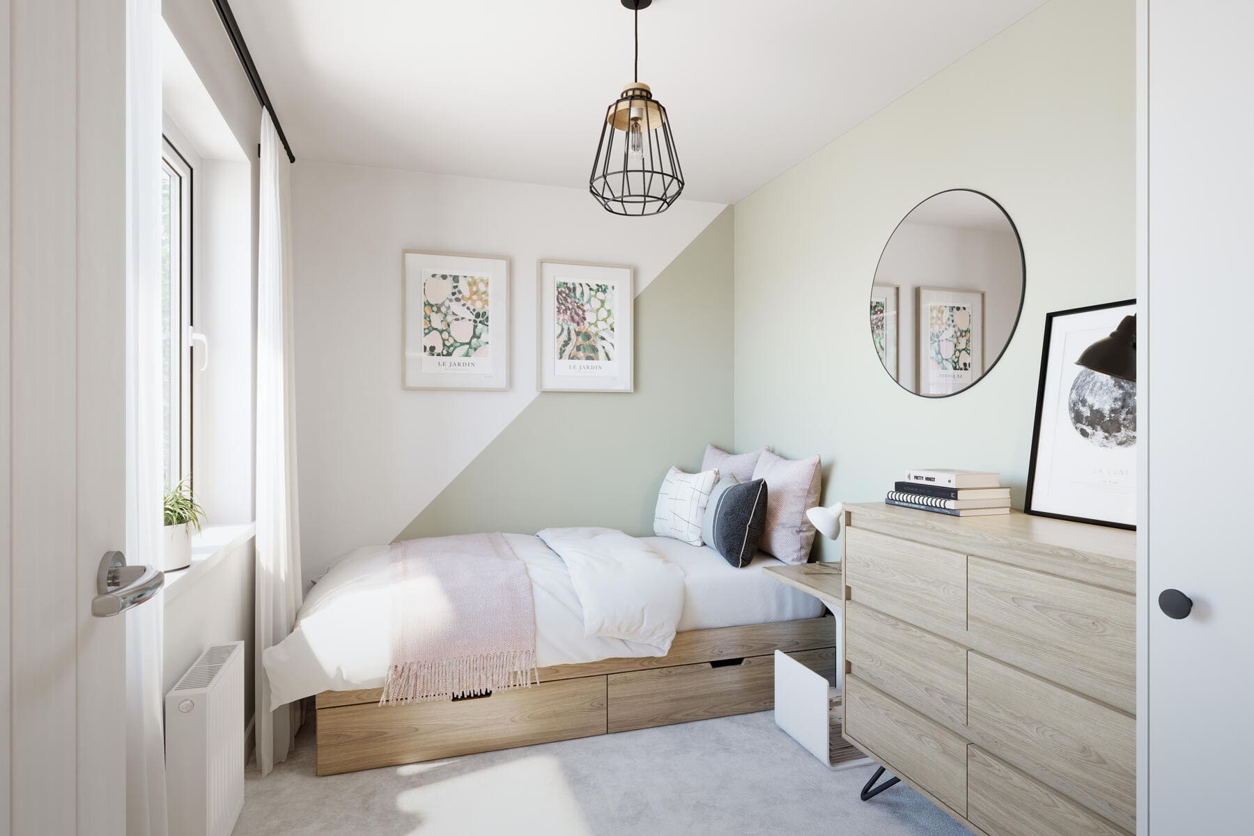 Single bed & chest of drawers