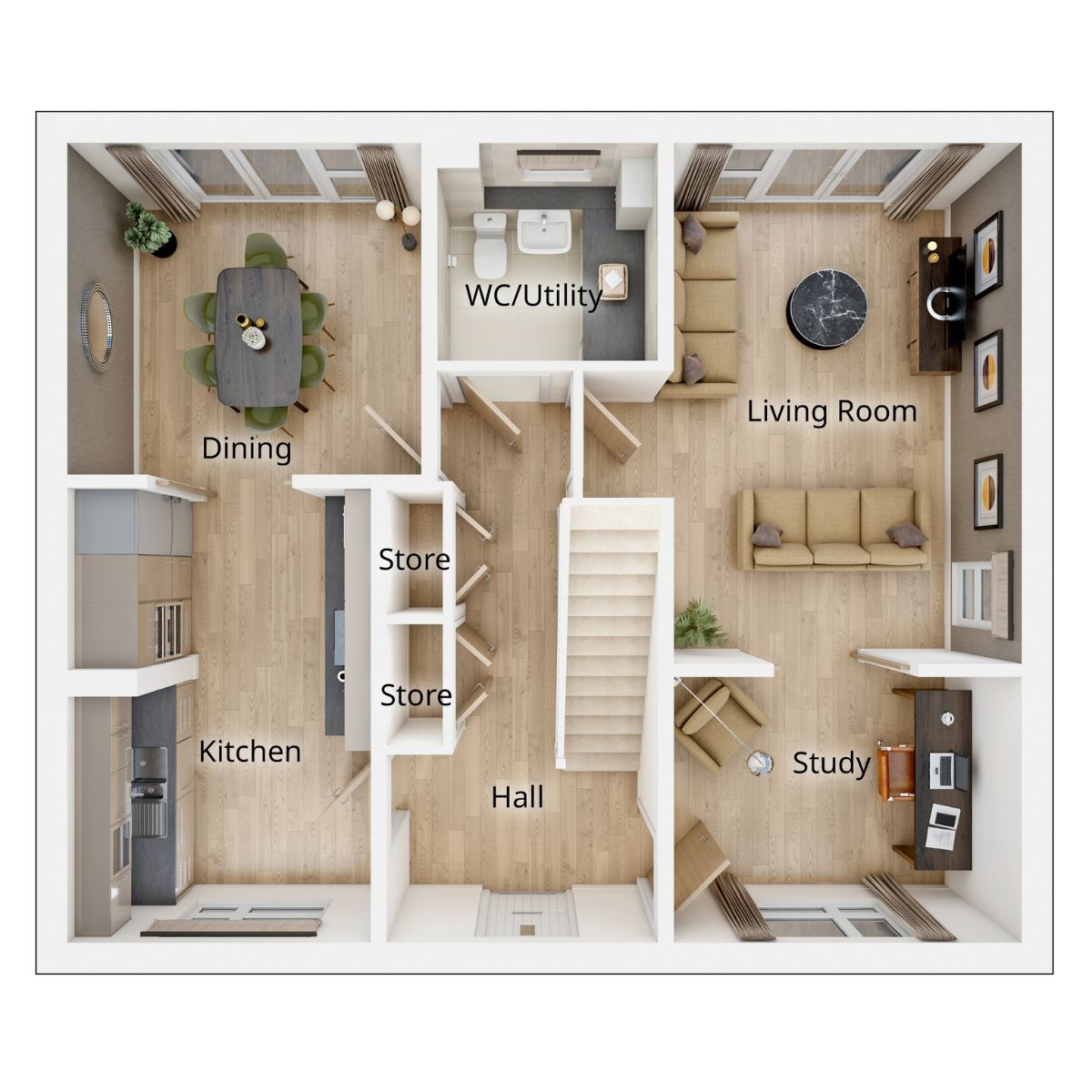 Ground Floor Layout of The Warkford