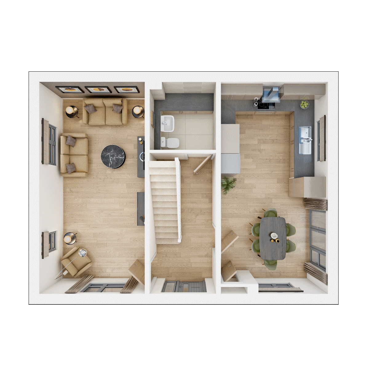 Ground floor layout of The Plumdale