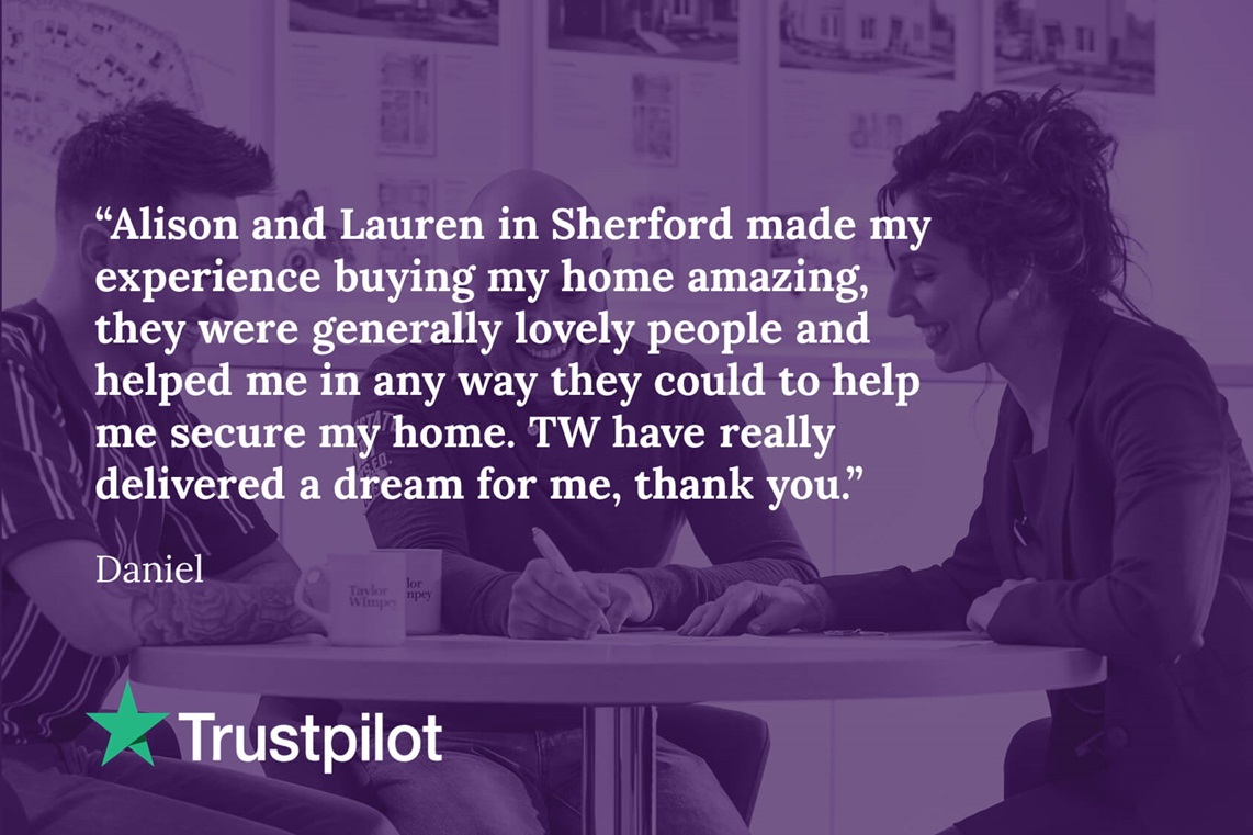 Trustpilot review of the team at Sherford