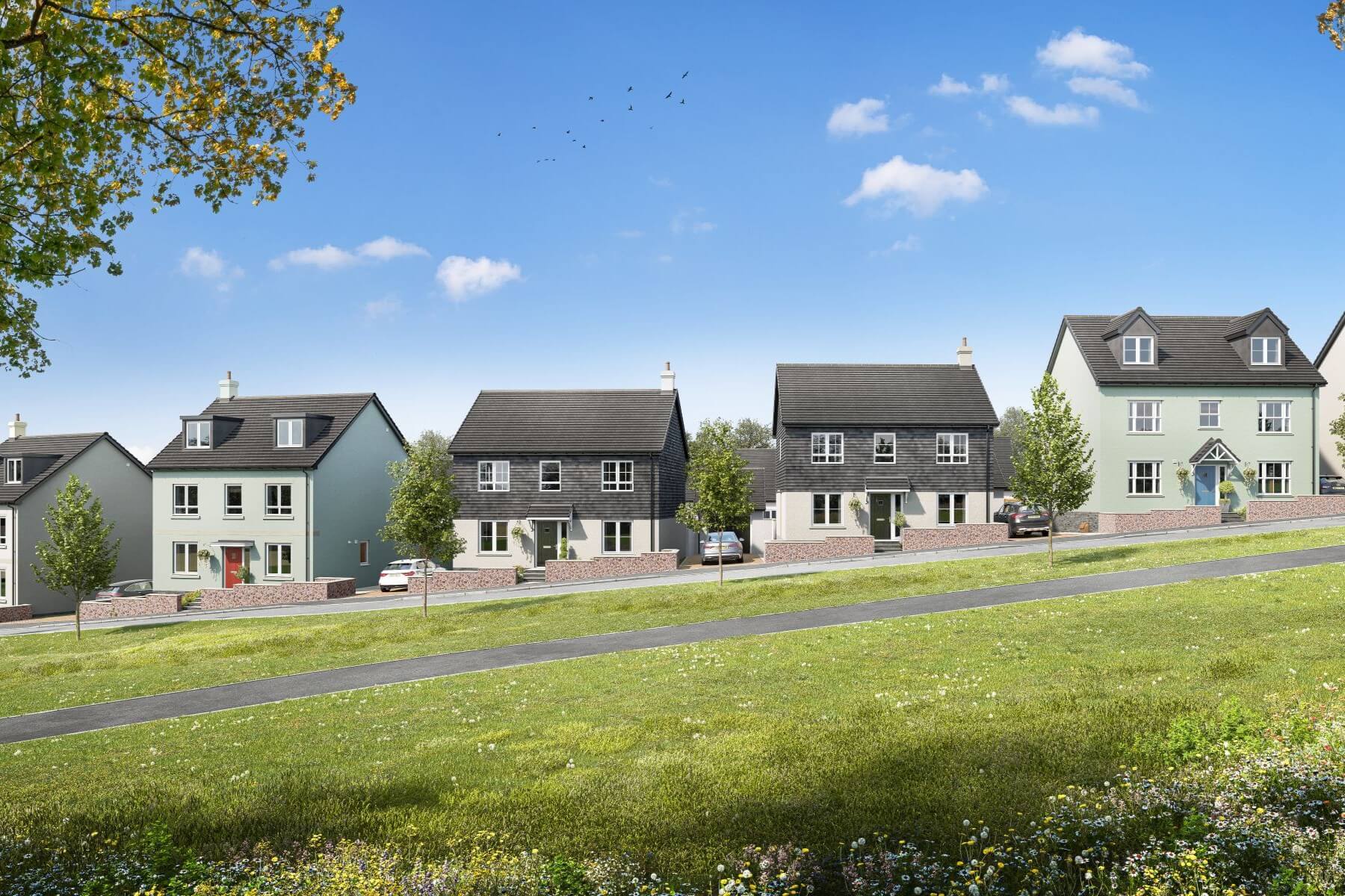 Artist's impression of a Street Scene at Greenwood Park