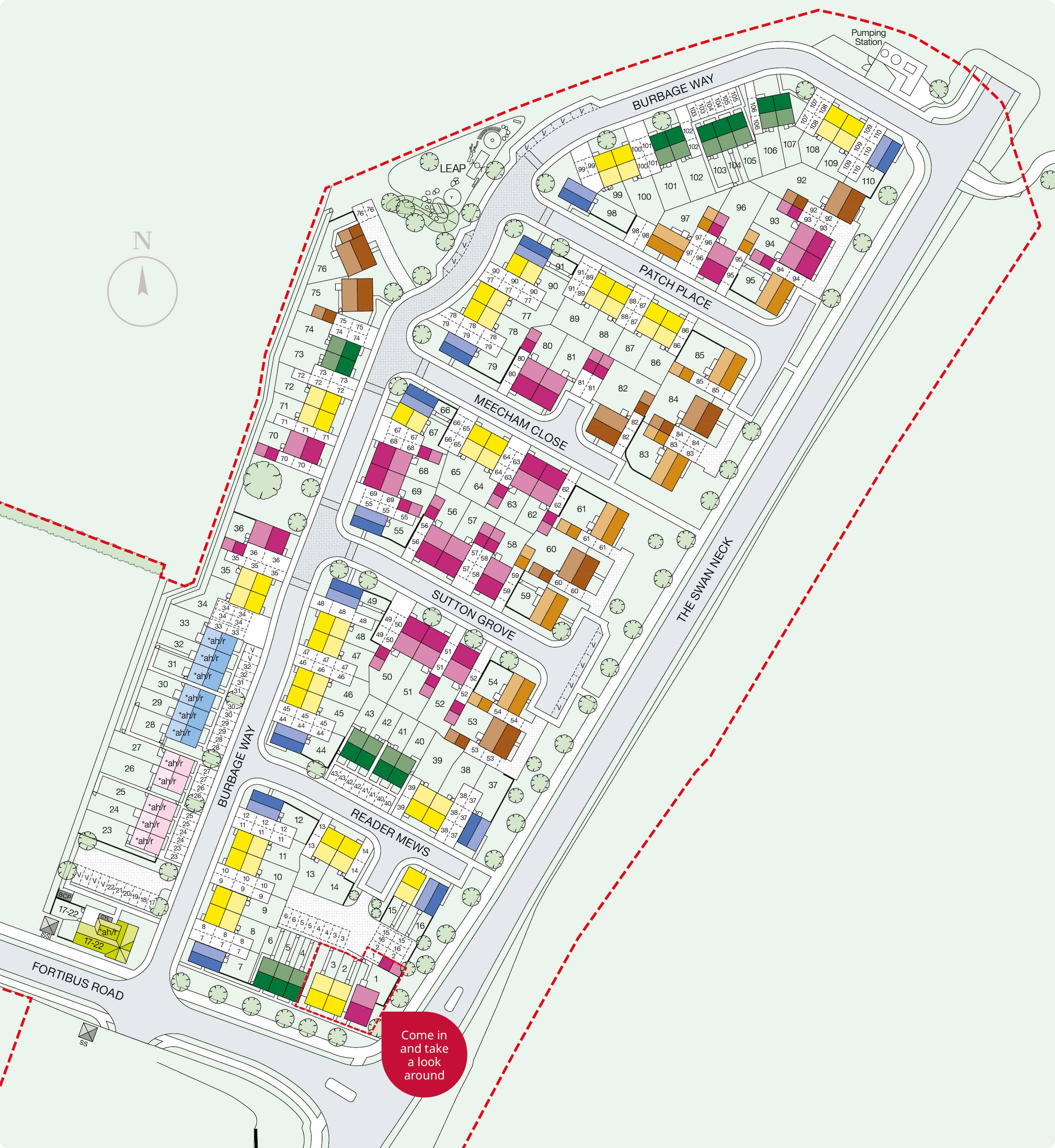 Development layout of Wool Gardens, Crewkerne