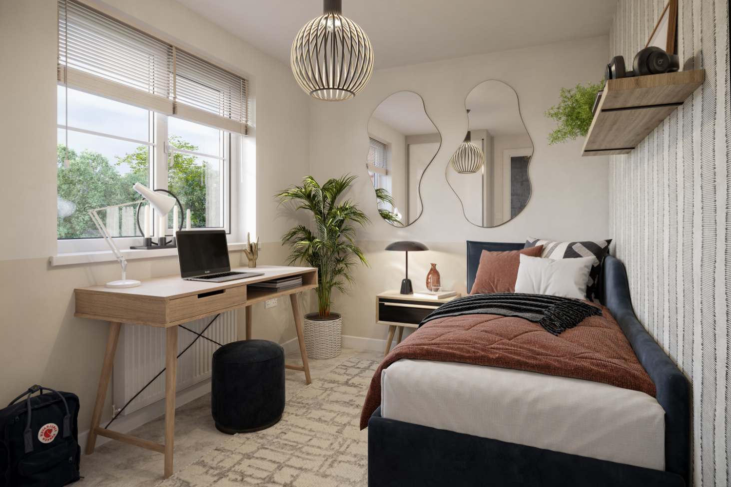 Bedroom 3 is perfect as an occasional guest room or study