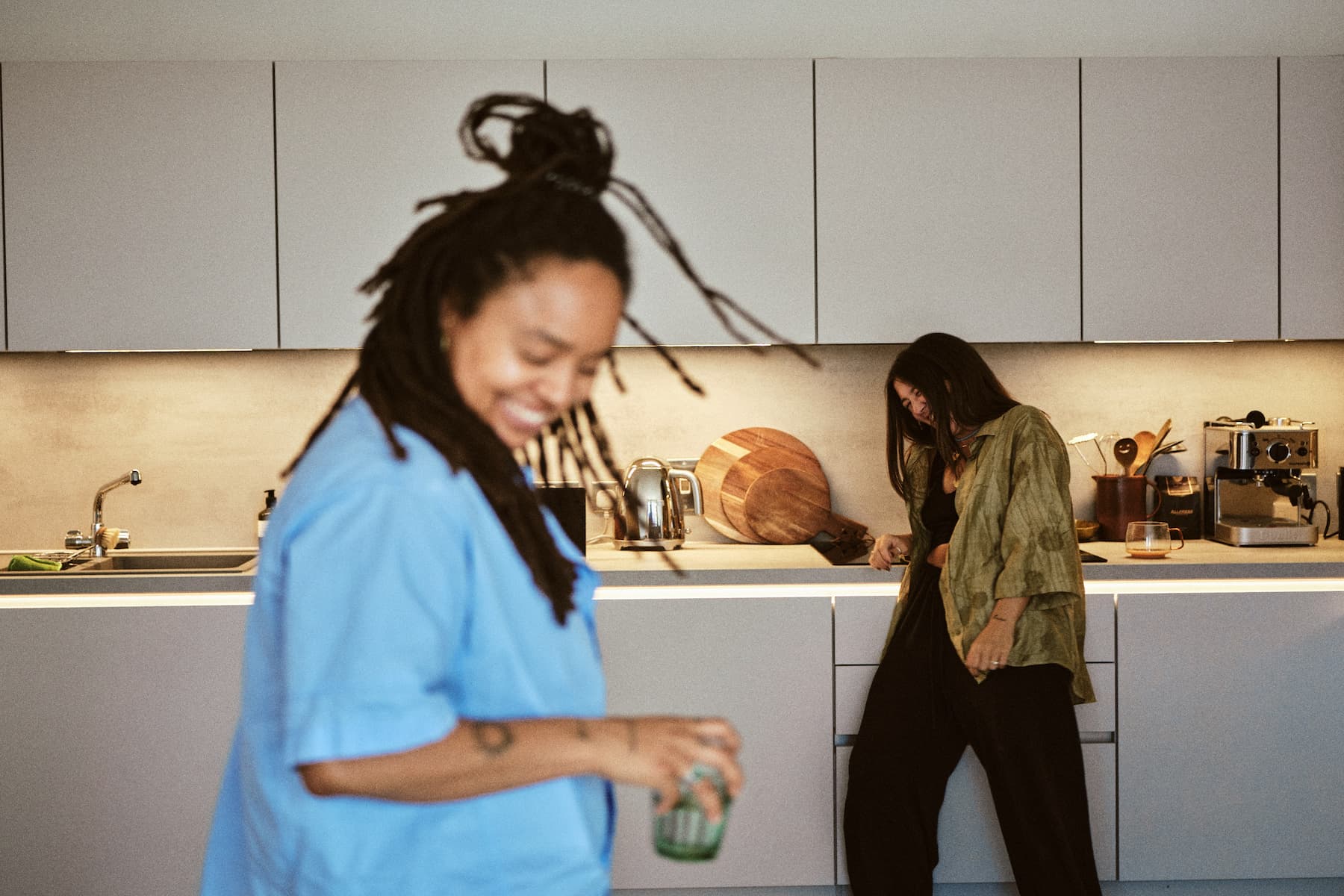 Natalia Spano and Calypso Barnum-Bobb in their new Taylor Wimpey home