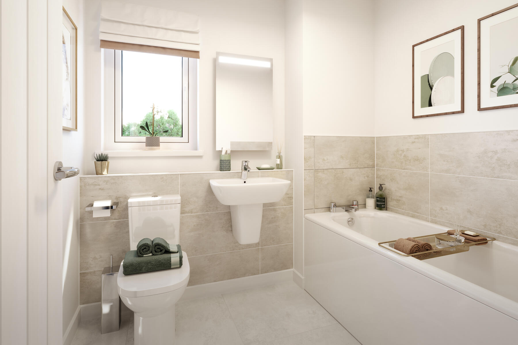 Light, bright bathroom