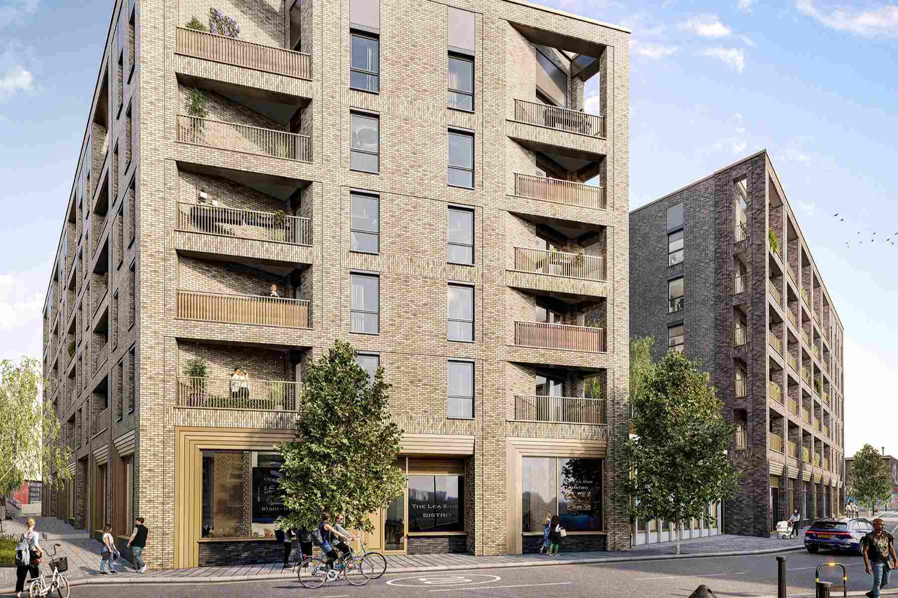 The view from White Post Lane, just steps' from Hackney Wick station arriving at Copper Yard, Block B