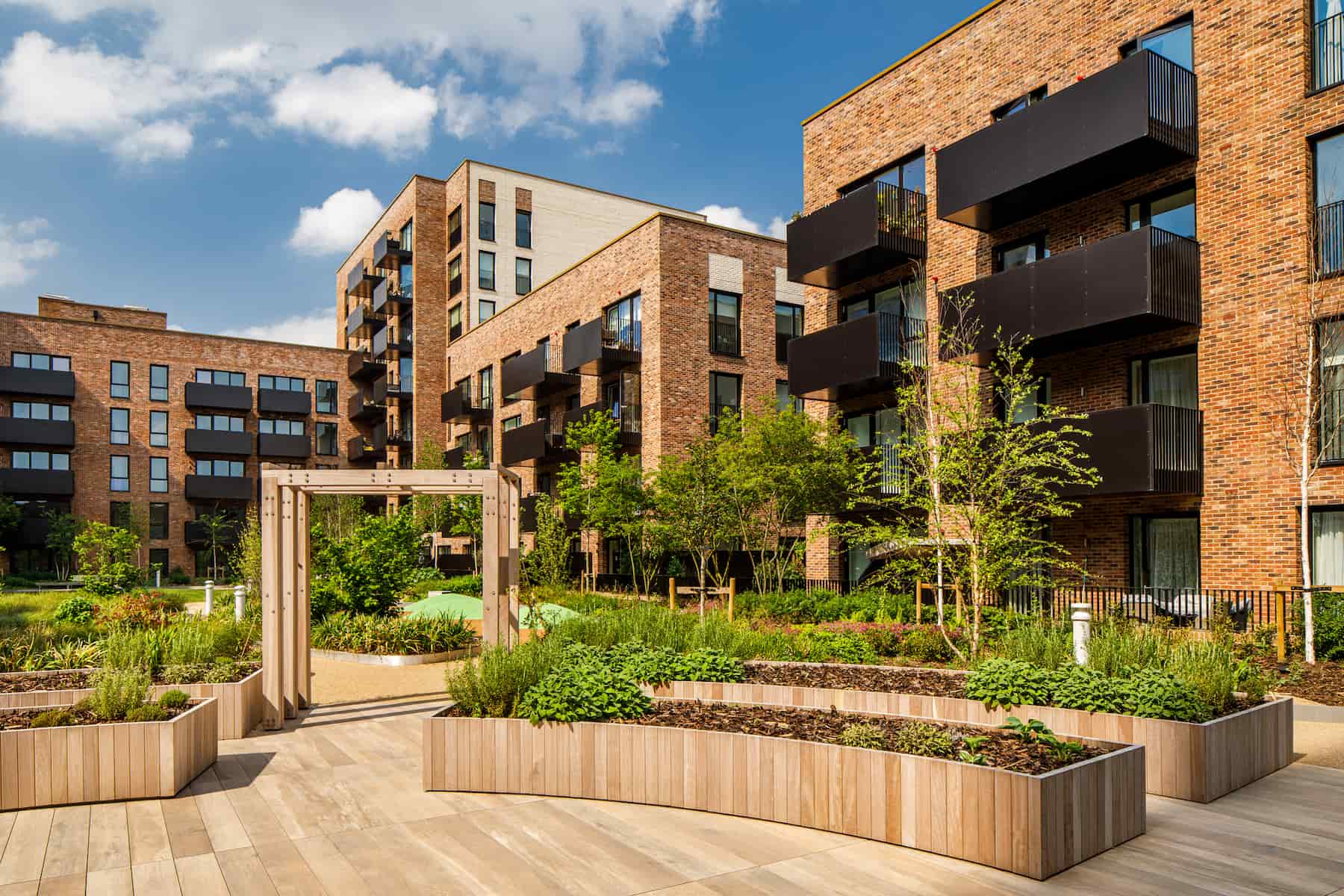 Recharge and relax in the podium gardens 