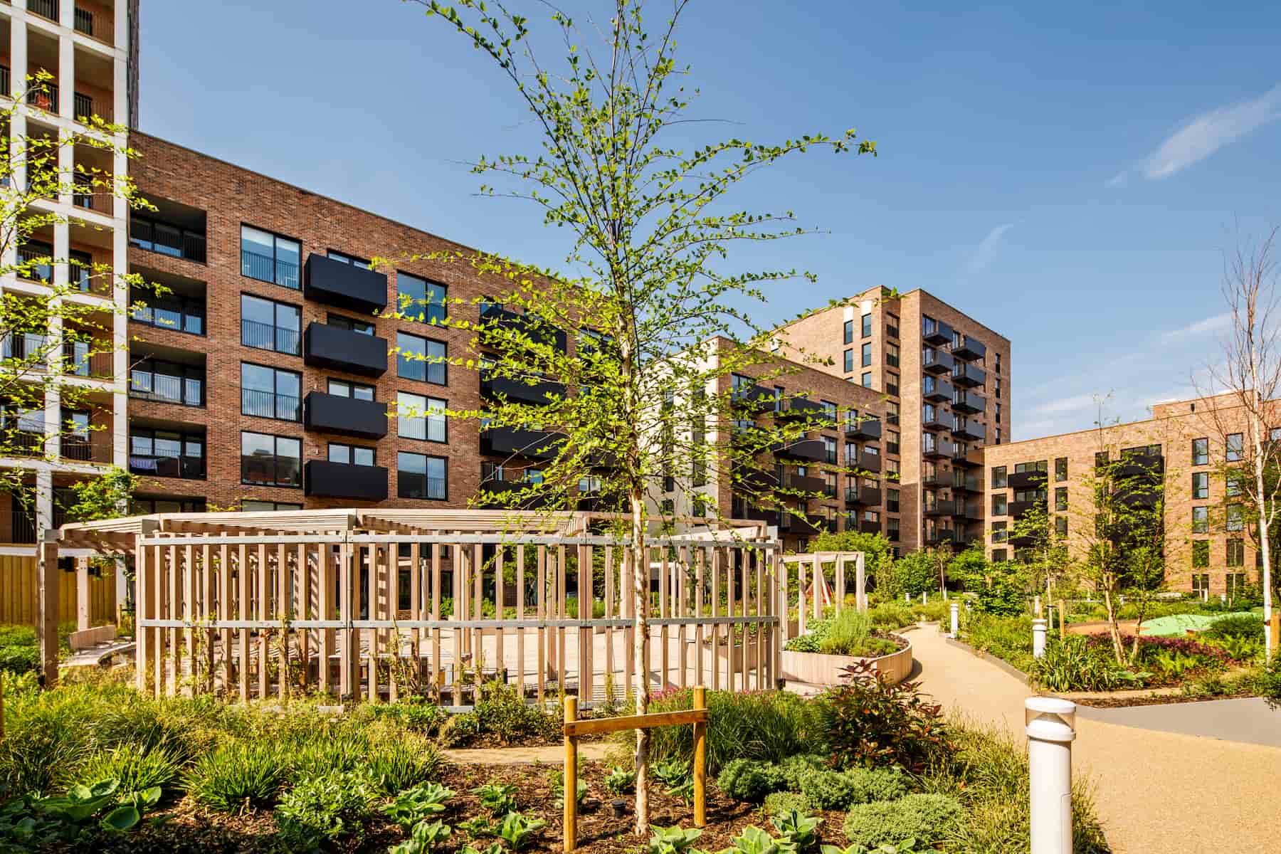 The podium gardens are open for all residents to enjoy 