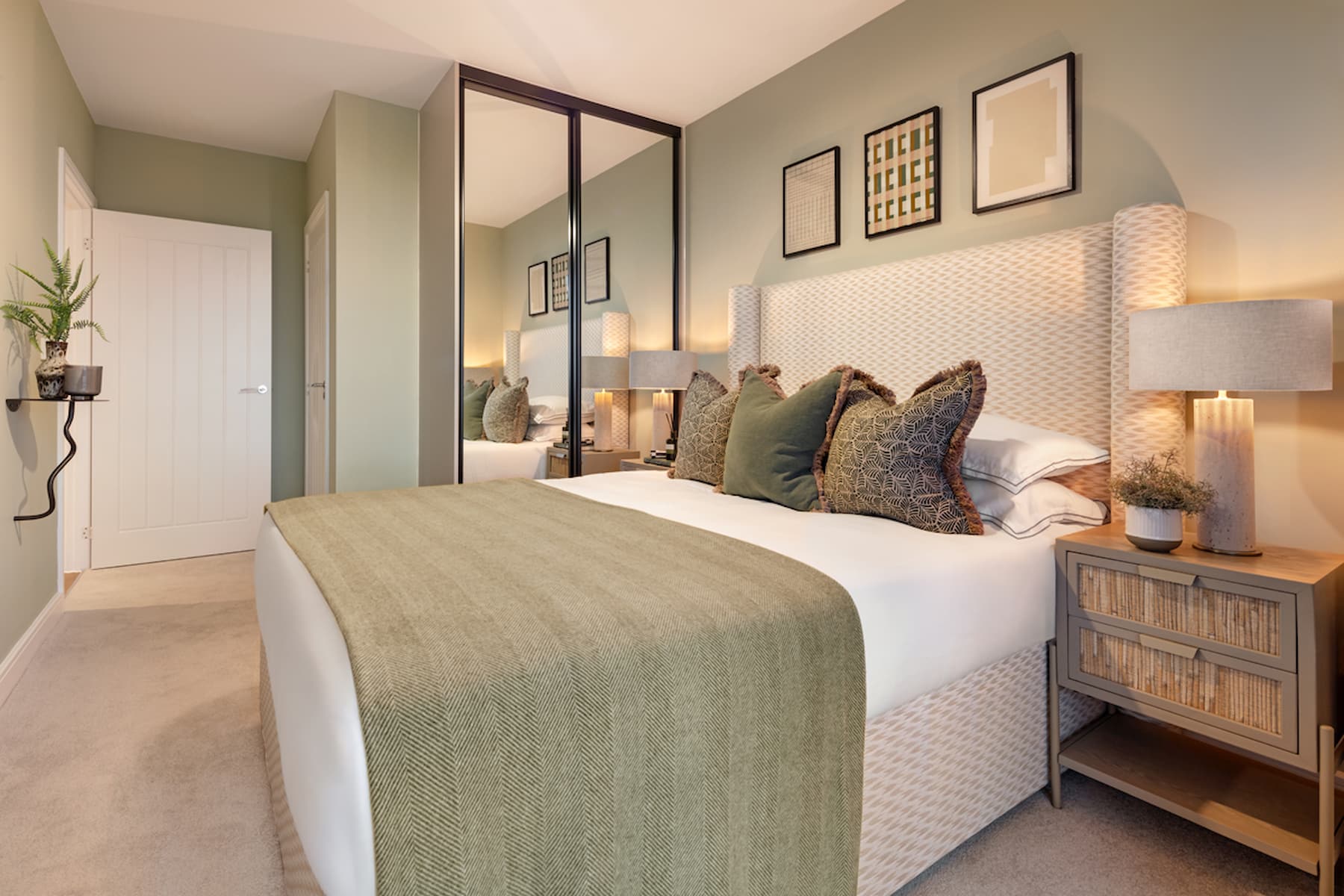 Fitted wardrobes to bedroom 1 make for great storage