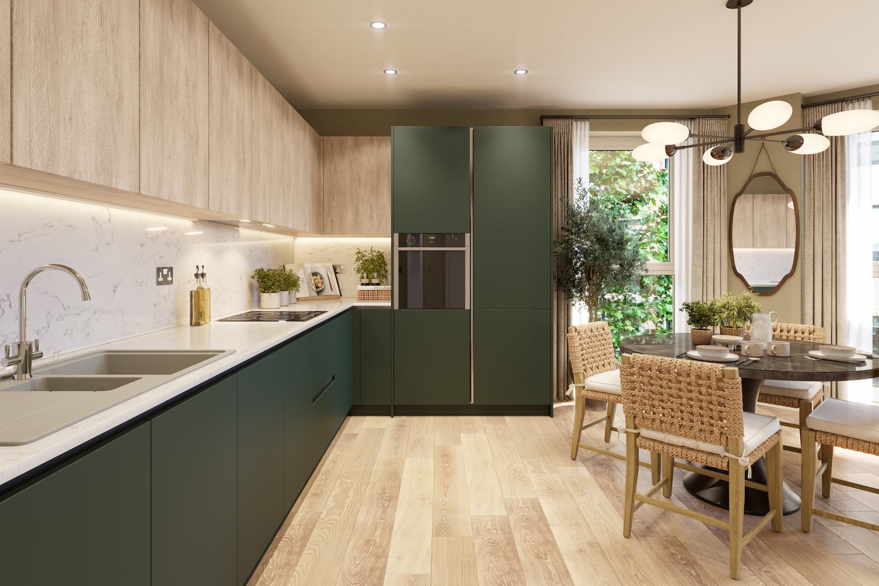 Contemporary kitchen finished in the Earth palette