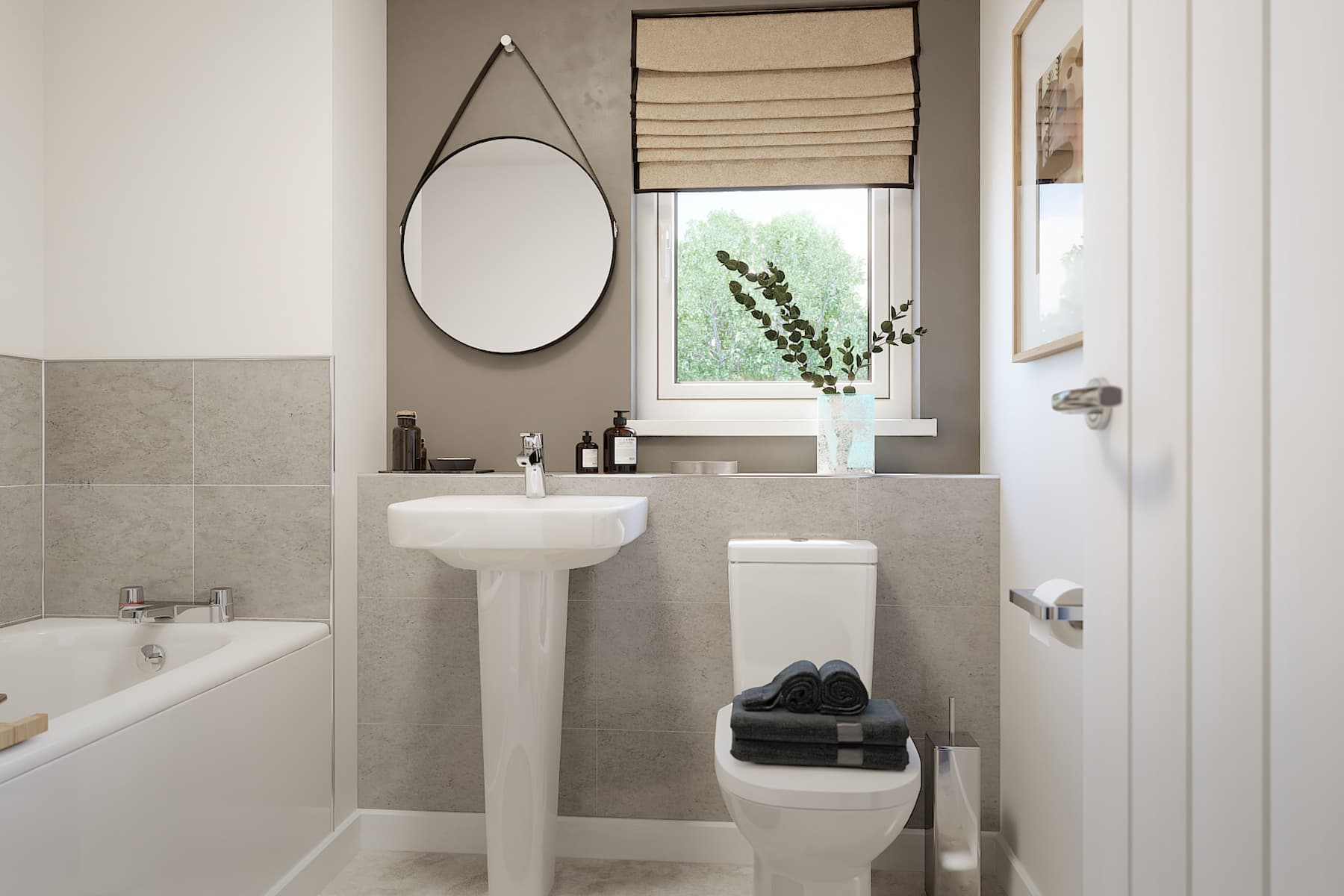 The Family bathroom is easy to keep clean