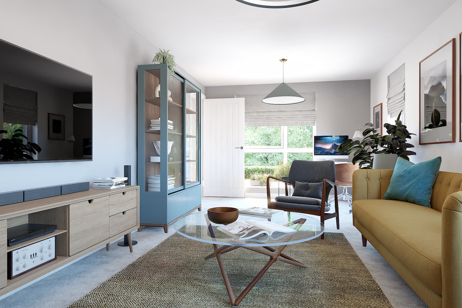 The living room is a great space for the family to enjoy 