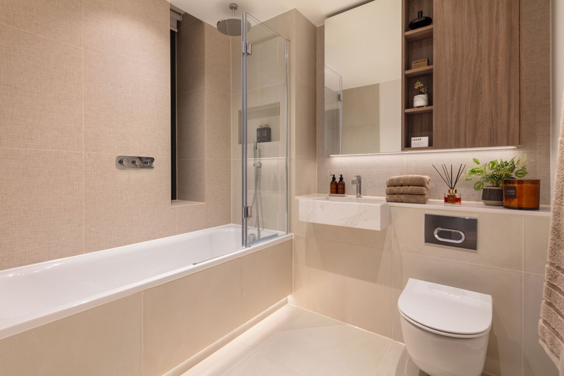 Light bathroom with bespoke vanity & cabinetry inspired by Postmarks heritage